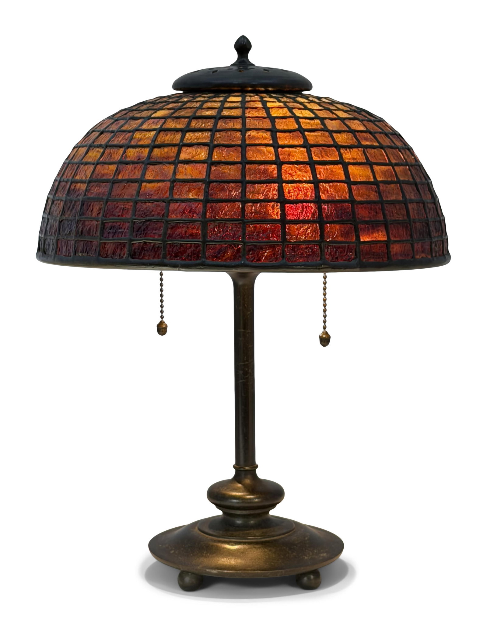 Bigelow, Kennard & Co. "Fireball" Table Lamp: Bigelow, Kennard & Co. "Fireball" Table Lamp early 20th century leaded glass, patinated bronze shade signed "Bigelow, Kennard & Co., Boston" 16 x 12 inches Provenance: Property from an Important North