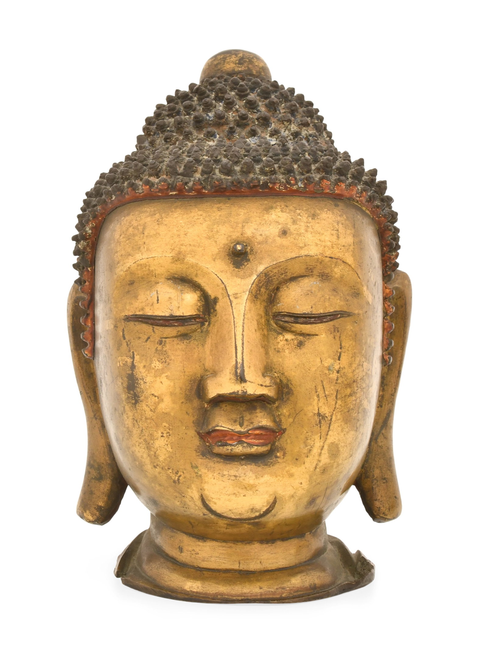 Chinese Gilt Bronze Buddha Head (1 of 1)