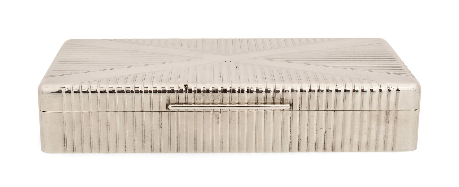 Tiffany & Co. Sterling Silver Box: Tiffany & Co. (New York, est. 1837) Box mid-20th century sterling silver marked "Tiffany & Co., Sterling" 1 3/4 x 8 3/4 x 4 3/4 inches 31.07 troy ounces Provenance: Private Collection, New York Other