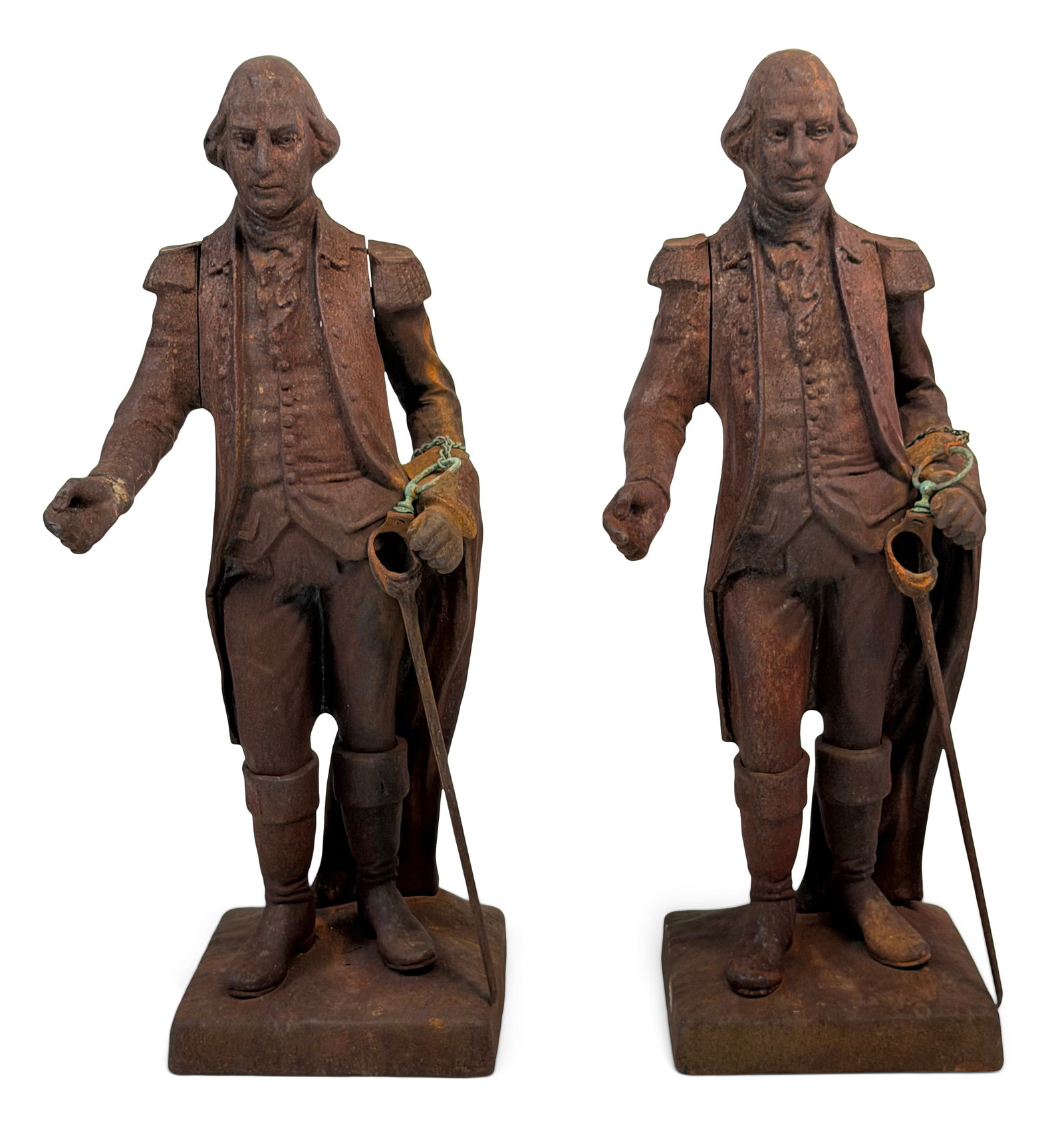 A Pair of American Cast Iron George Washington Boundary Markers: A Pair of American Cast Iron George Washington Boundary Markers 19th century 37 x 12 x 12 1/2 inches Provenance: Private Collection, Pennsylvania