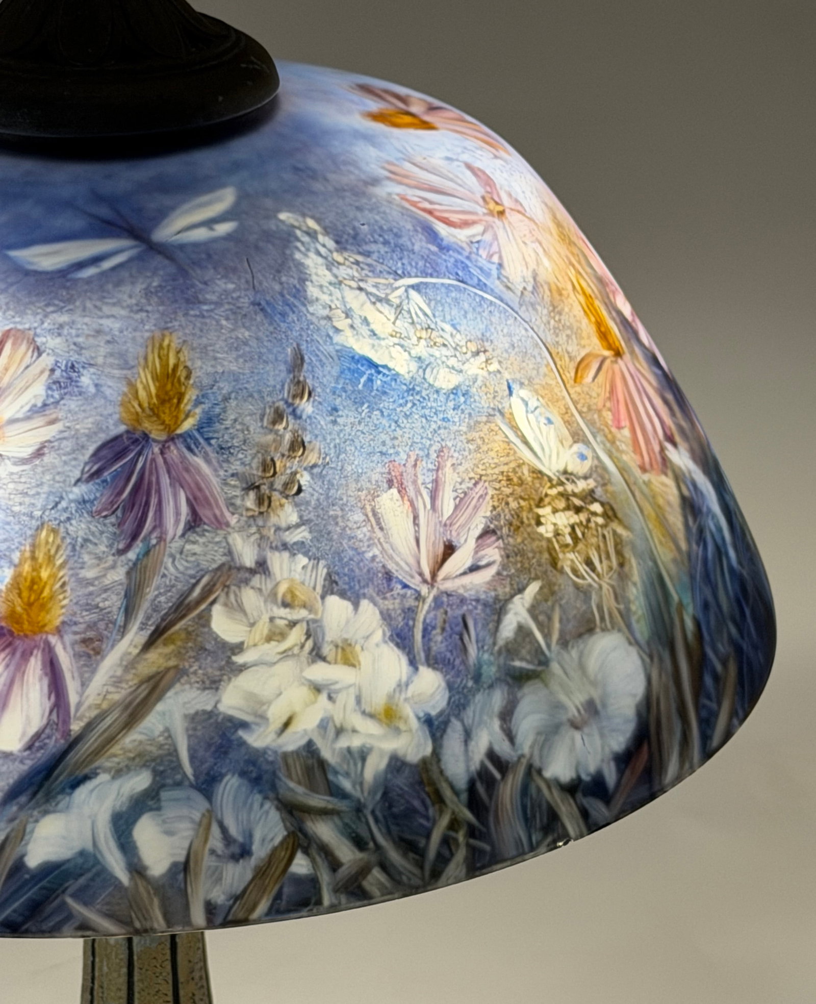 Ulla Darni Reverse Painted Glass Table Lamp - 4