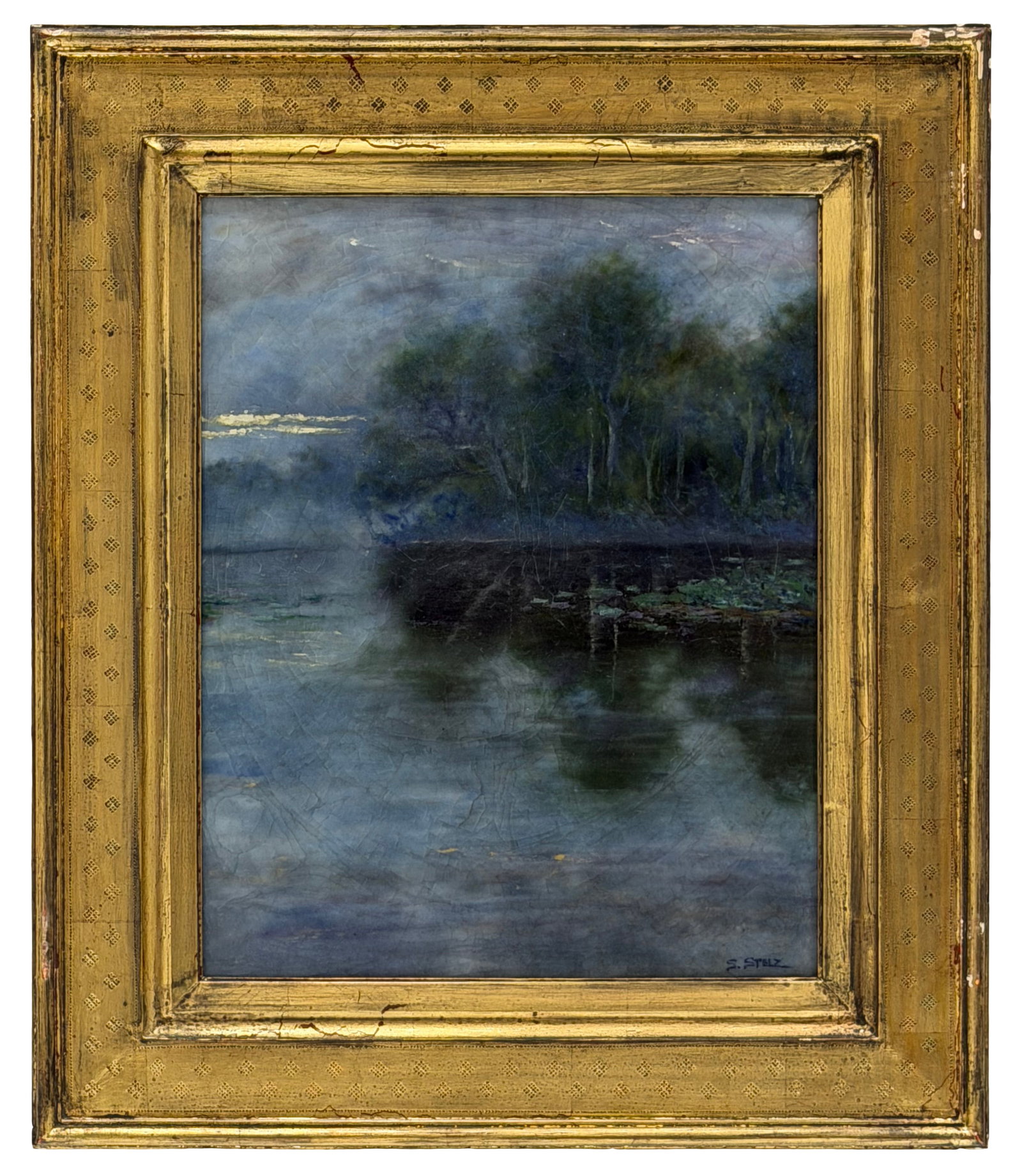 Stelz Studios Pate de Verre Plaque, "Mist Over the Lake" (1 of 4)