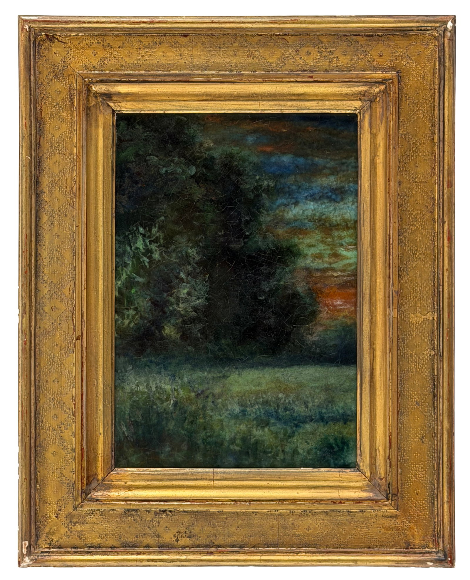 Stelz Studios Pate de Verre Plaque, "Sunset at Cherryville Marsh" (1 of 1)