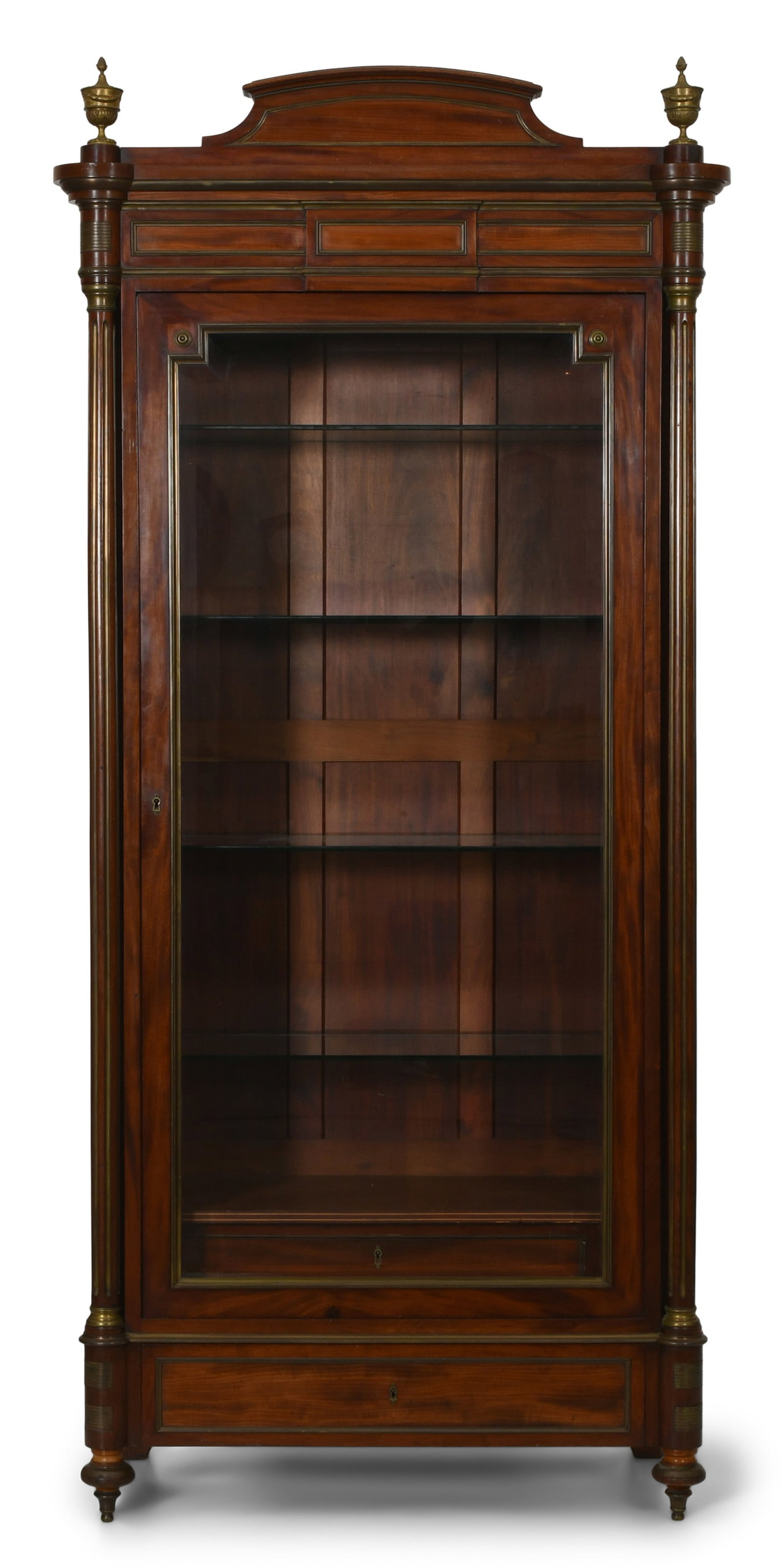 19th Century Bronze-Mounted Mahogany Curio Cabinet (1 of 7)