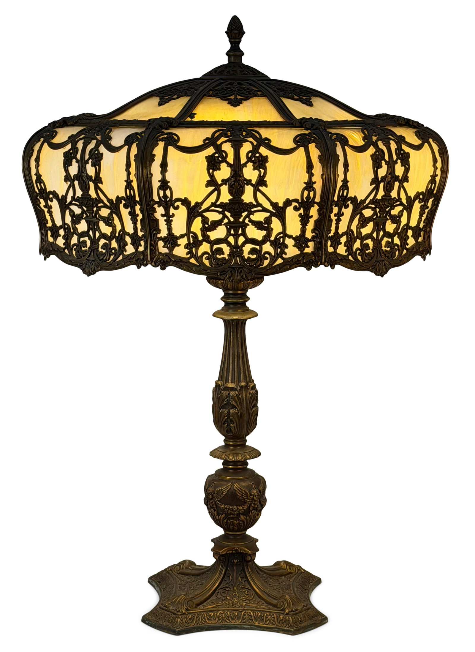 Bradley & Hubbard Overlay Table Lamp (1 of 6)