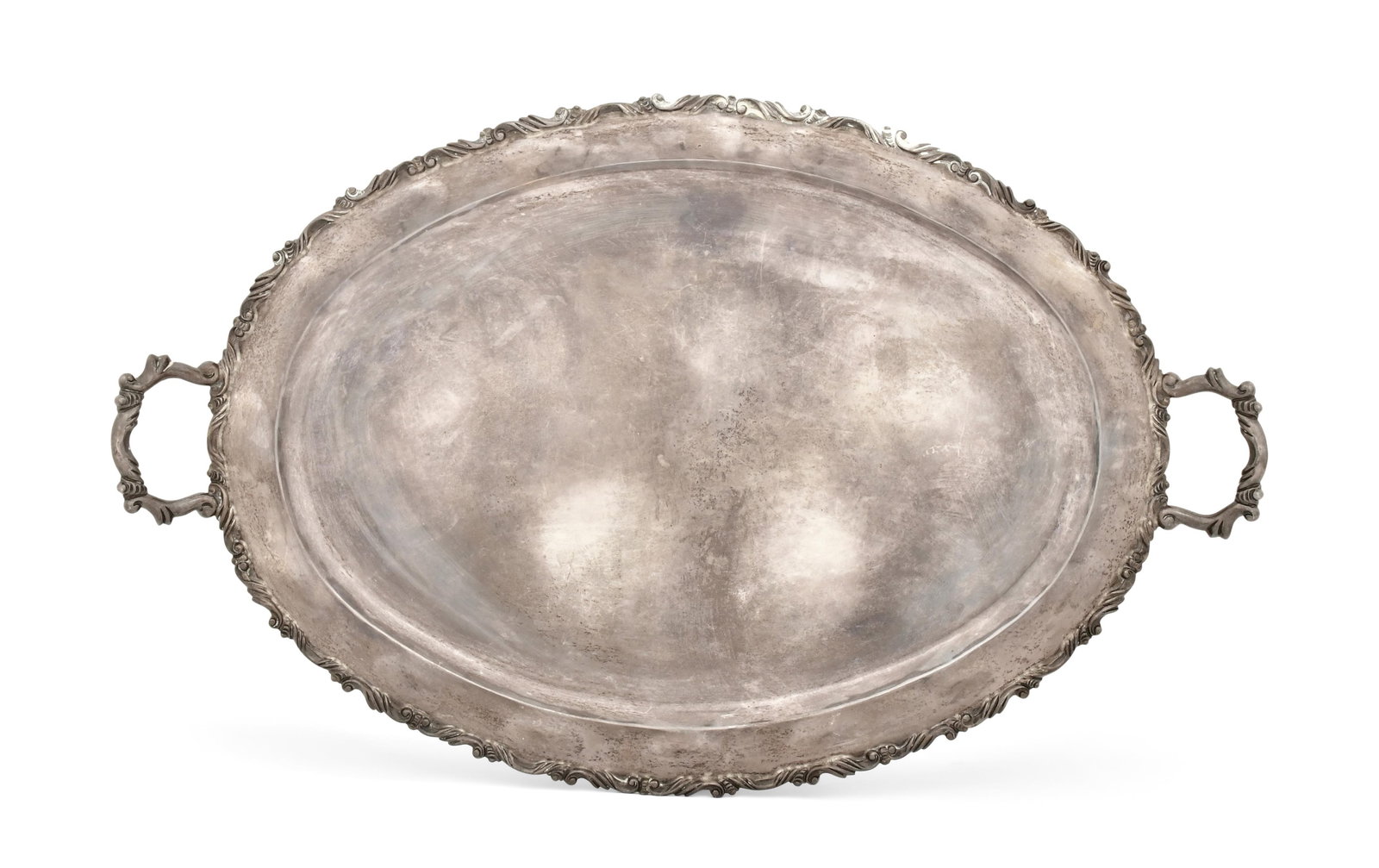 A Mexican Sterling Silver Tray: A Mexican Sterling Silver Tray 20th century signed to the underside 21 x 16 inches 105.72 troy ounces Provenance: Private Collection, Massachusetts