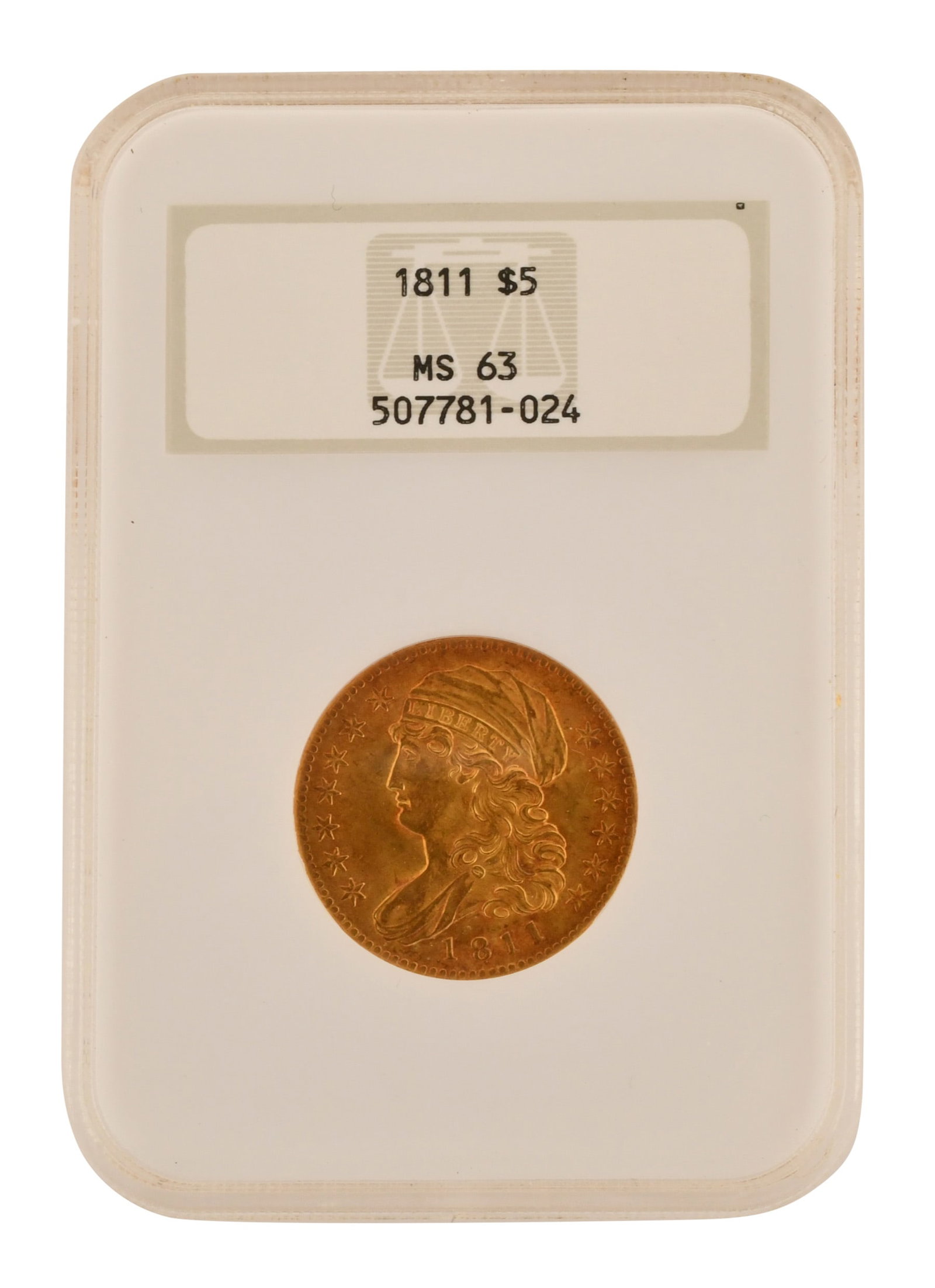 1811 $5 Gold Coin MS63: 1811 $5 Gold Coin MS63 Provenance: Private Collection, Connecticut Other Notes: Fontaine's Auction Gallery can arrange shipping for this item (USA only).