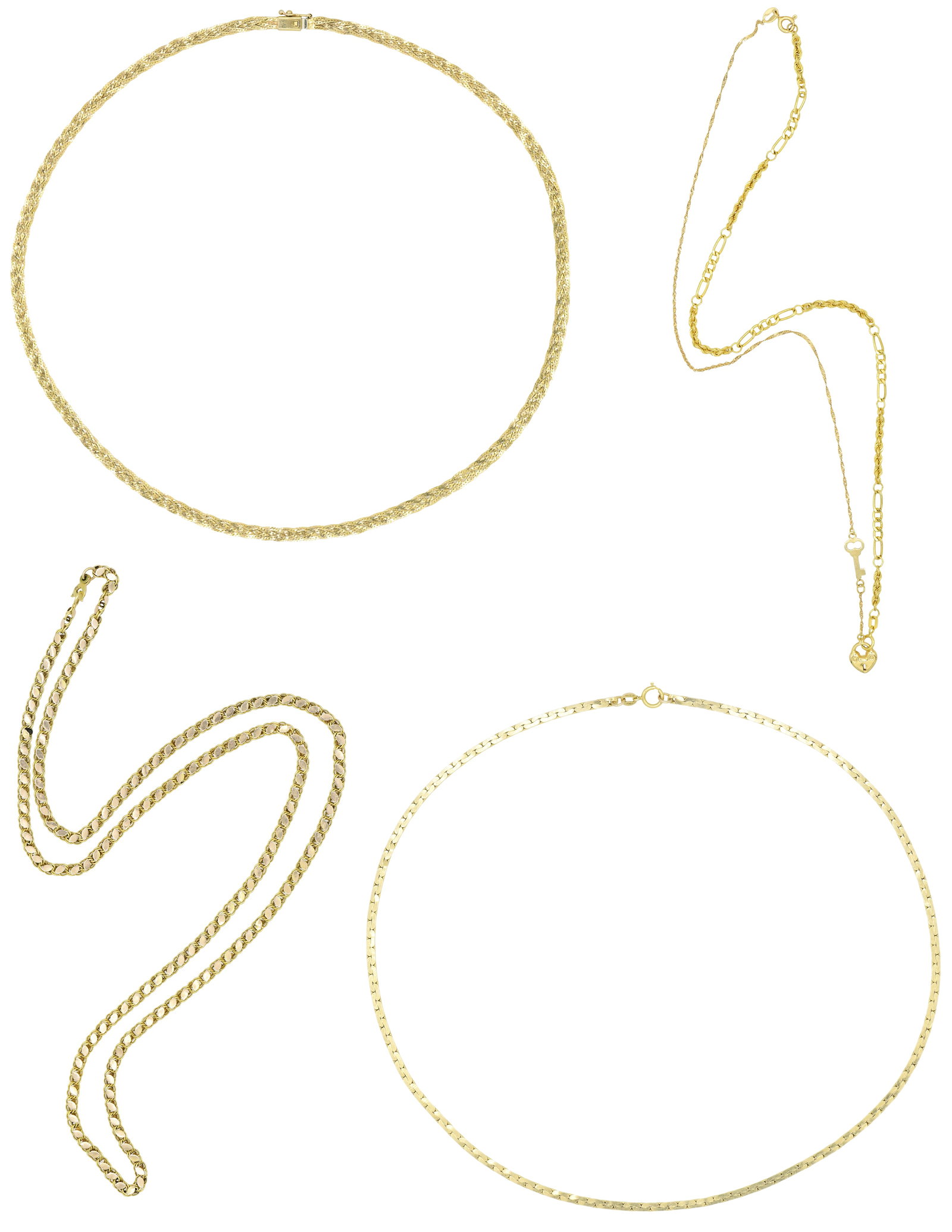 Group of Four 14K Yellow Gold Necklace Chains (1 of 5)