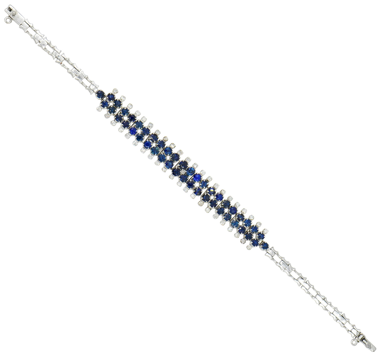 18K White Gold, Diamond & Sapphire Bracelet (1 of 3)