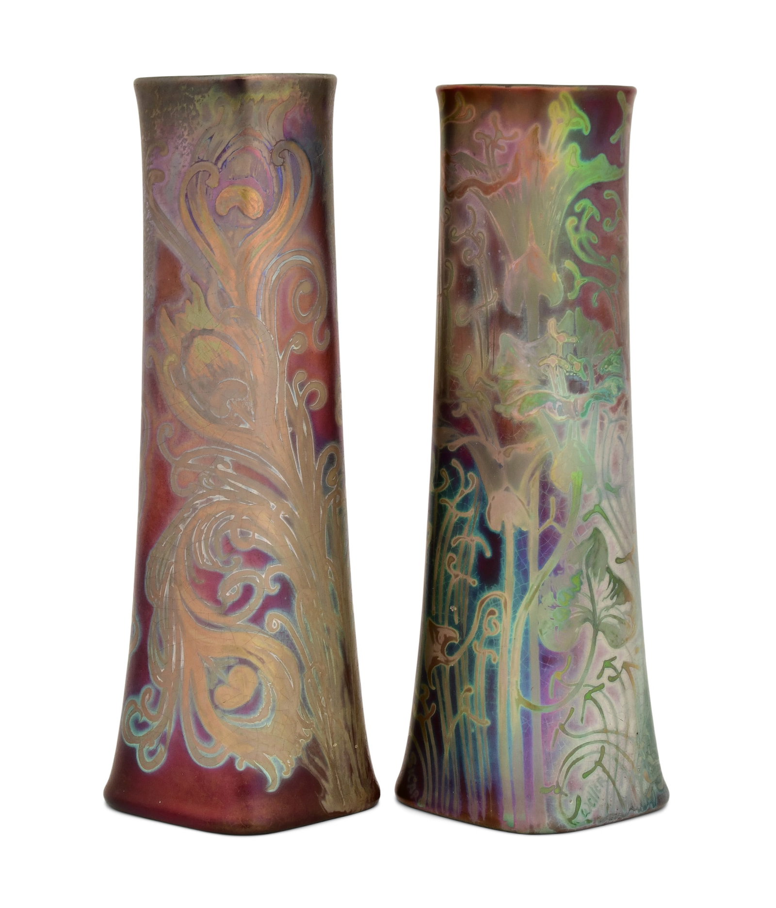 Weller Pottery, Pair of "Sicard" Vases (1 of 1)