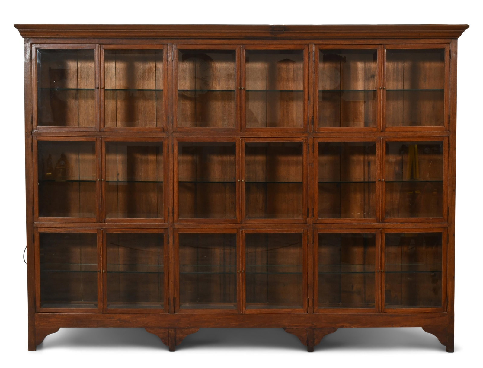 19th Century Haberdashery Hardwood Cabinet with Beveled Glass: 19th Century Haberdashery Hardwood Cabinet with Beveled Glass 75 x 102 1/2 x 15 1/2 inches Provenance: Private Collection, Pennsylvania