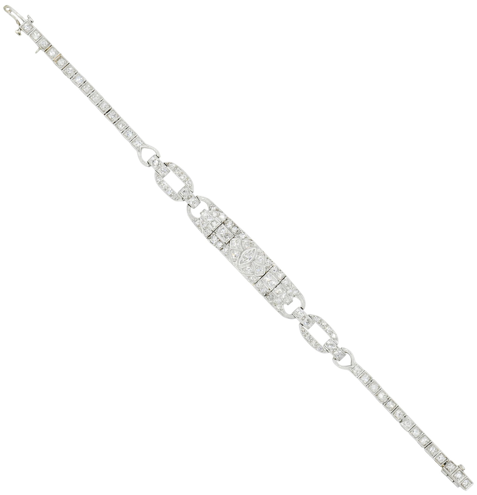 Platinum & 2.09 Carat Diamond Art Deco Bracelet (1 of 3)