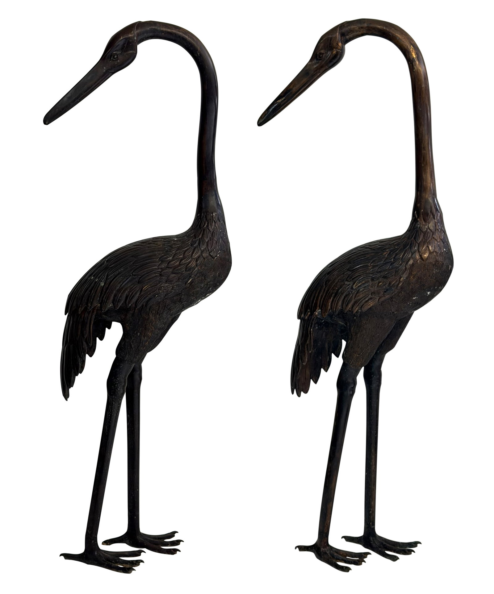 A Pair of Large Bronze Sculptures of Cranes (1 of 10)