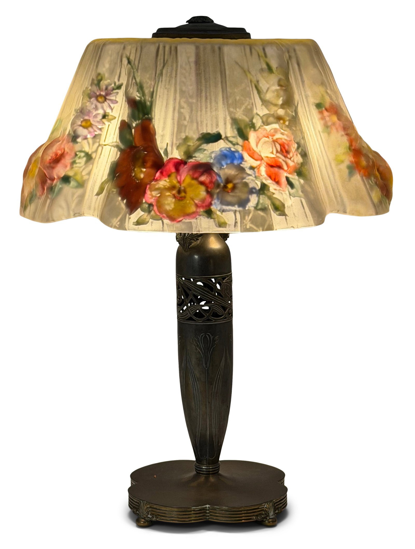 Pairpoint Puffy Floral Table Lamp (1 of 5)