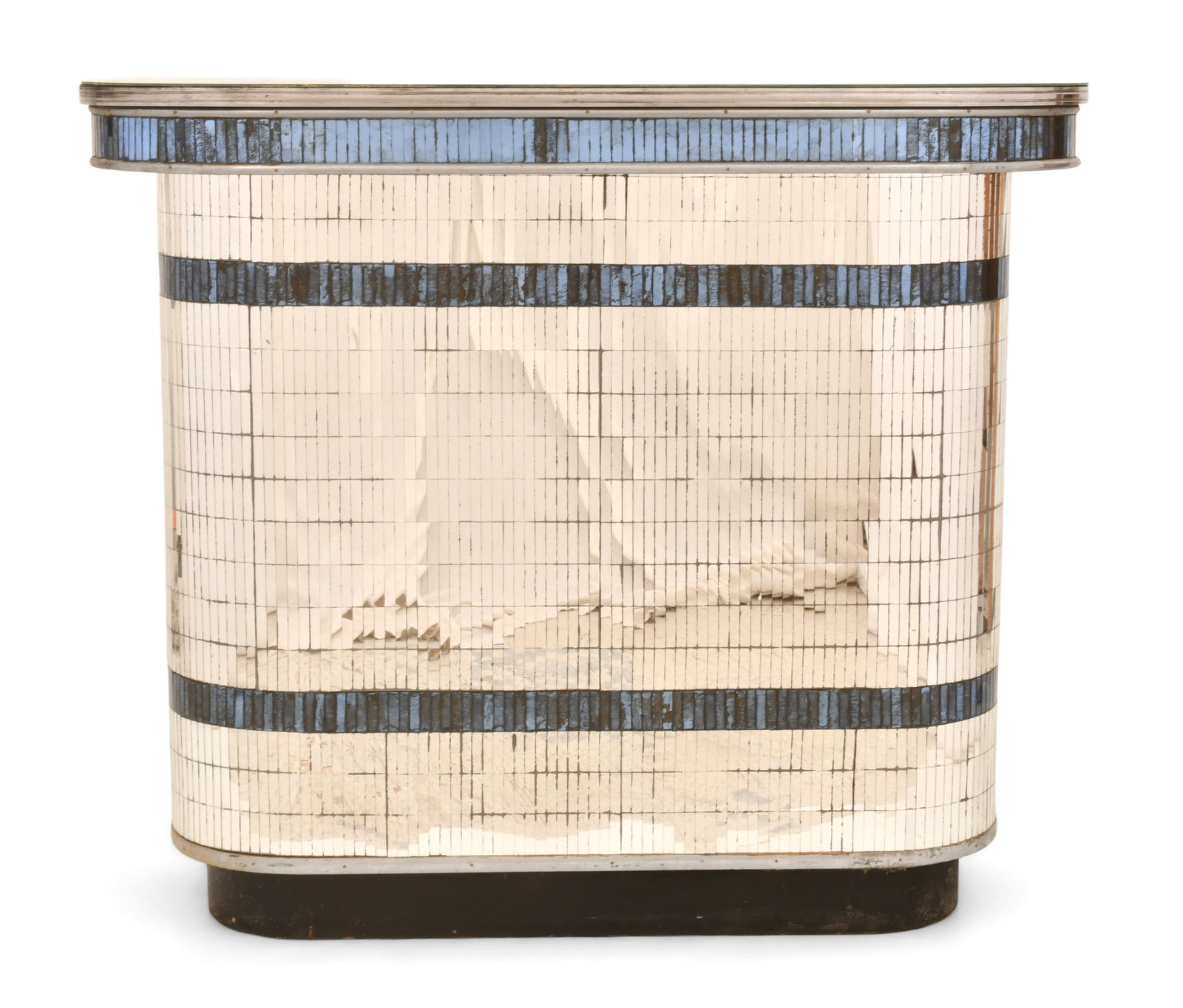 Art Deco Mirrored Bar: Art Deco Mirrored Bar mid-20th century 41 x 48 x 18 inches Provenance: Private Collection, New Jersey