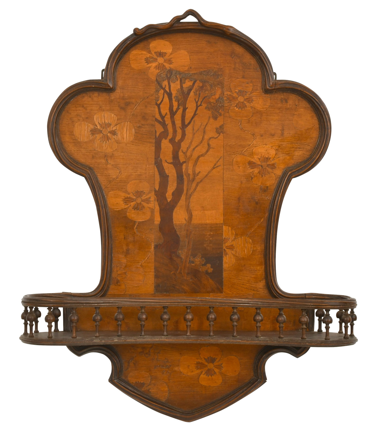 Émile Gallé (French, 1846-1904), Scenic Marquetry Wall Shelf (1 of 1)