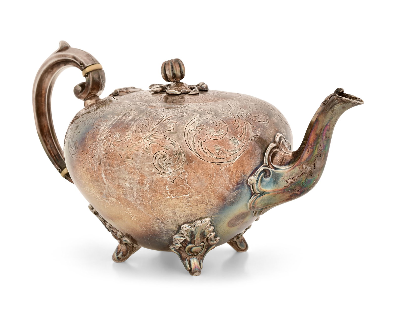 English Victorian Sterling Silver Teapot by Martin, Hall & Co. (1 of 1)