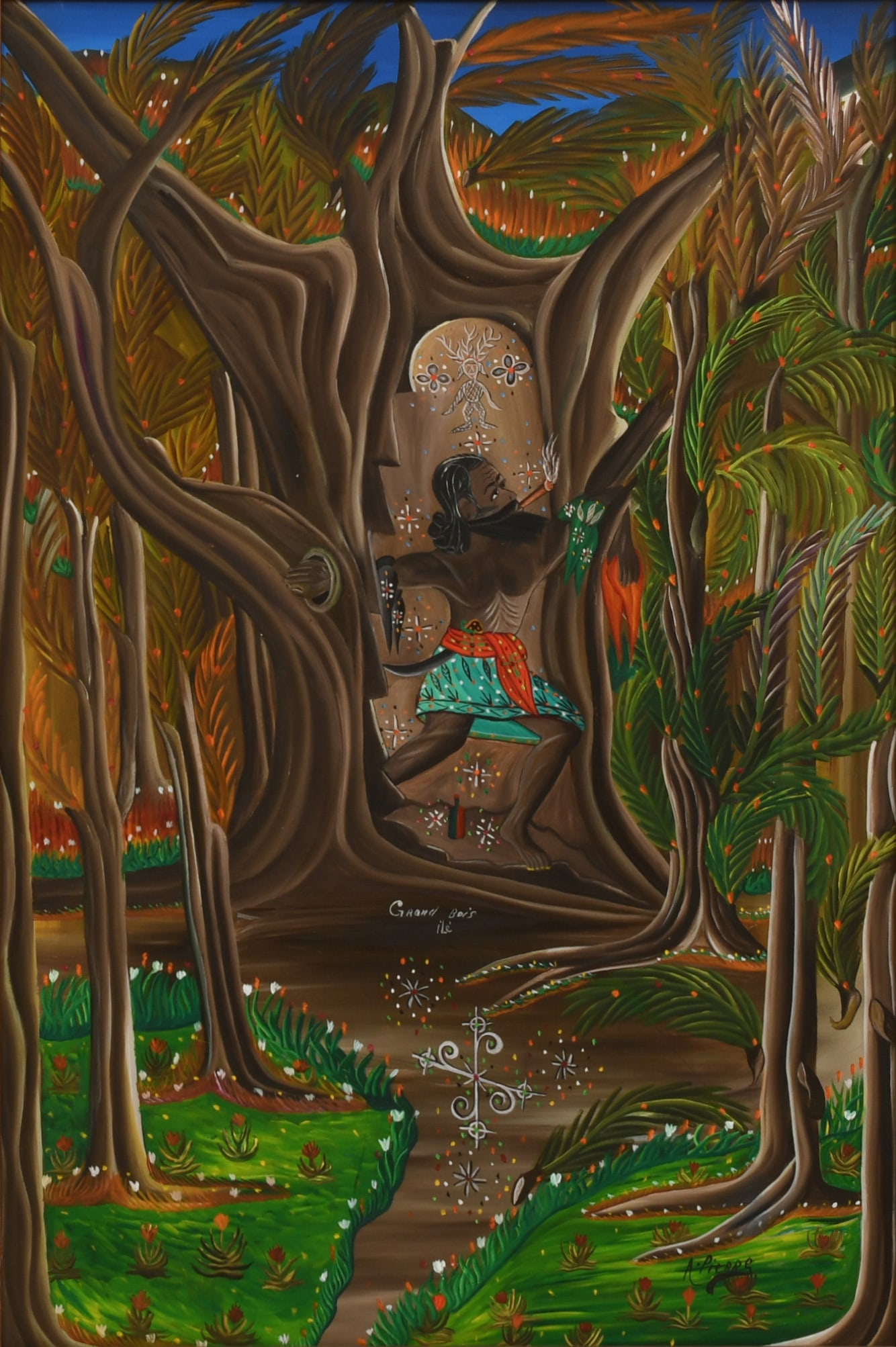Andre Pierre (Haitian, 1916-2005), "Grand Bois" (1 of 4)