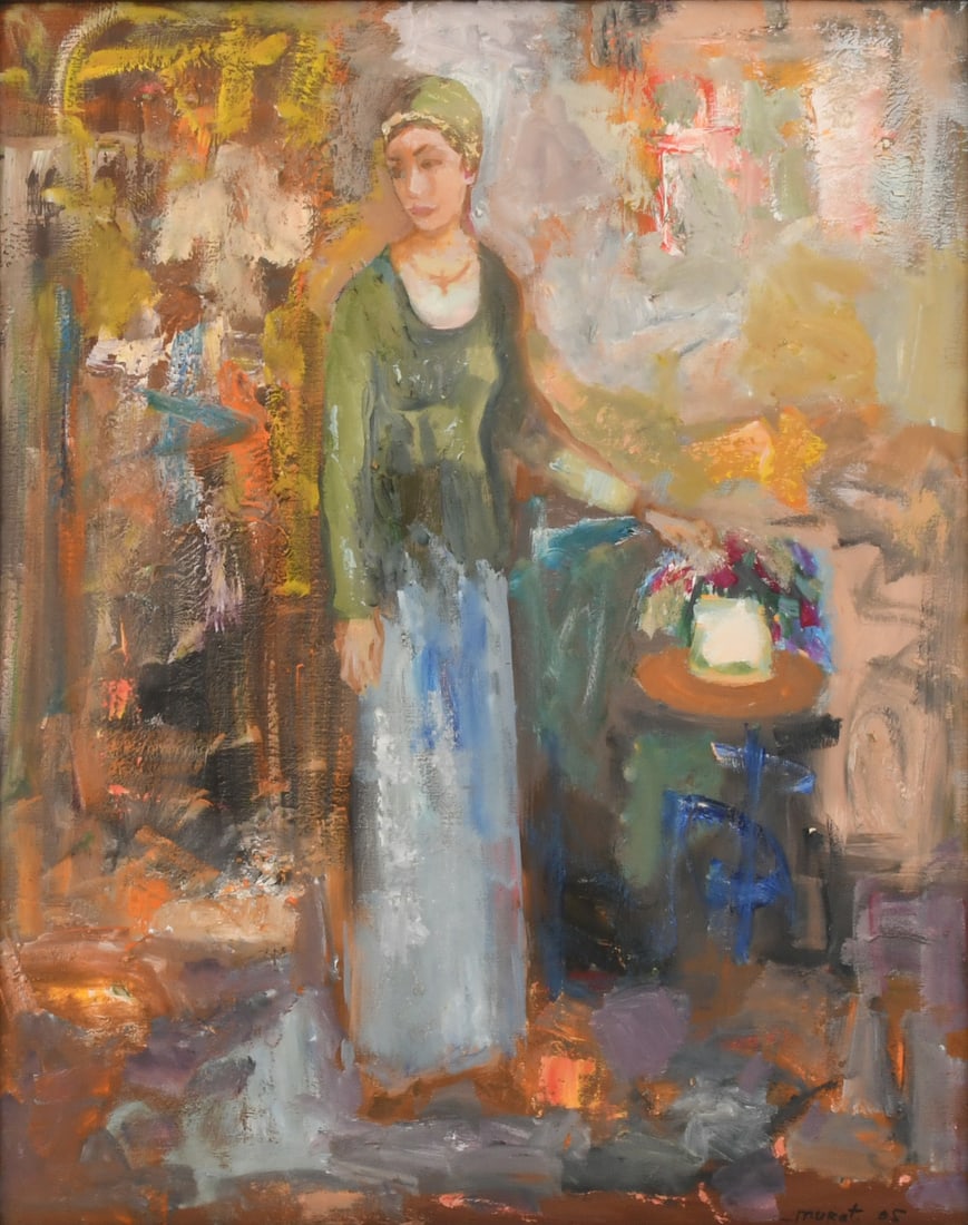 Murat Kaboulov (Russian, 1939-2010), Portrait of a Woman: Murat Kaboulov (Russian, 1939-2010) Portrait of a Woman oil on board signed and dated "Murat, 05" (lower right); and inscribed on verso 30 x 24 inches (board) 34 x 28 inches (frame) Provenance: Pri