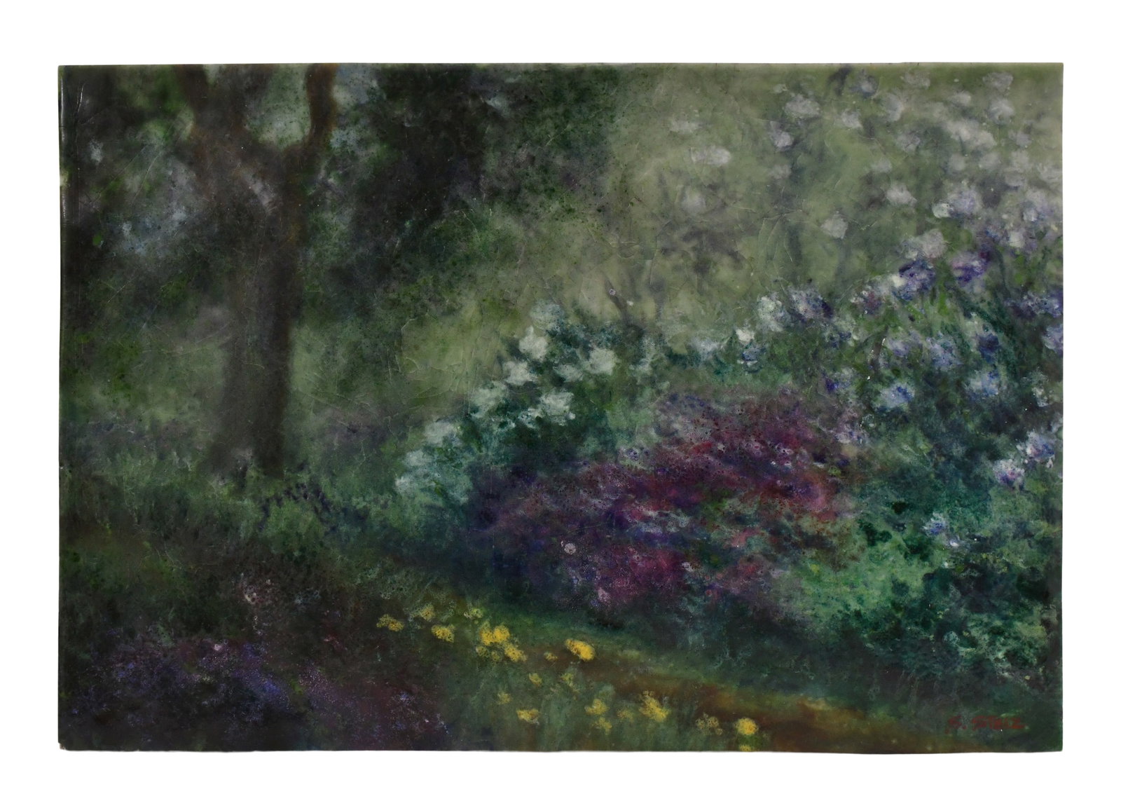 Stelz Studios Pate de Verre Spring Landscape Plaque (1 of 6)