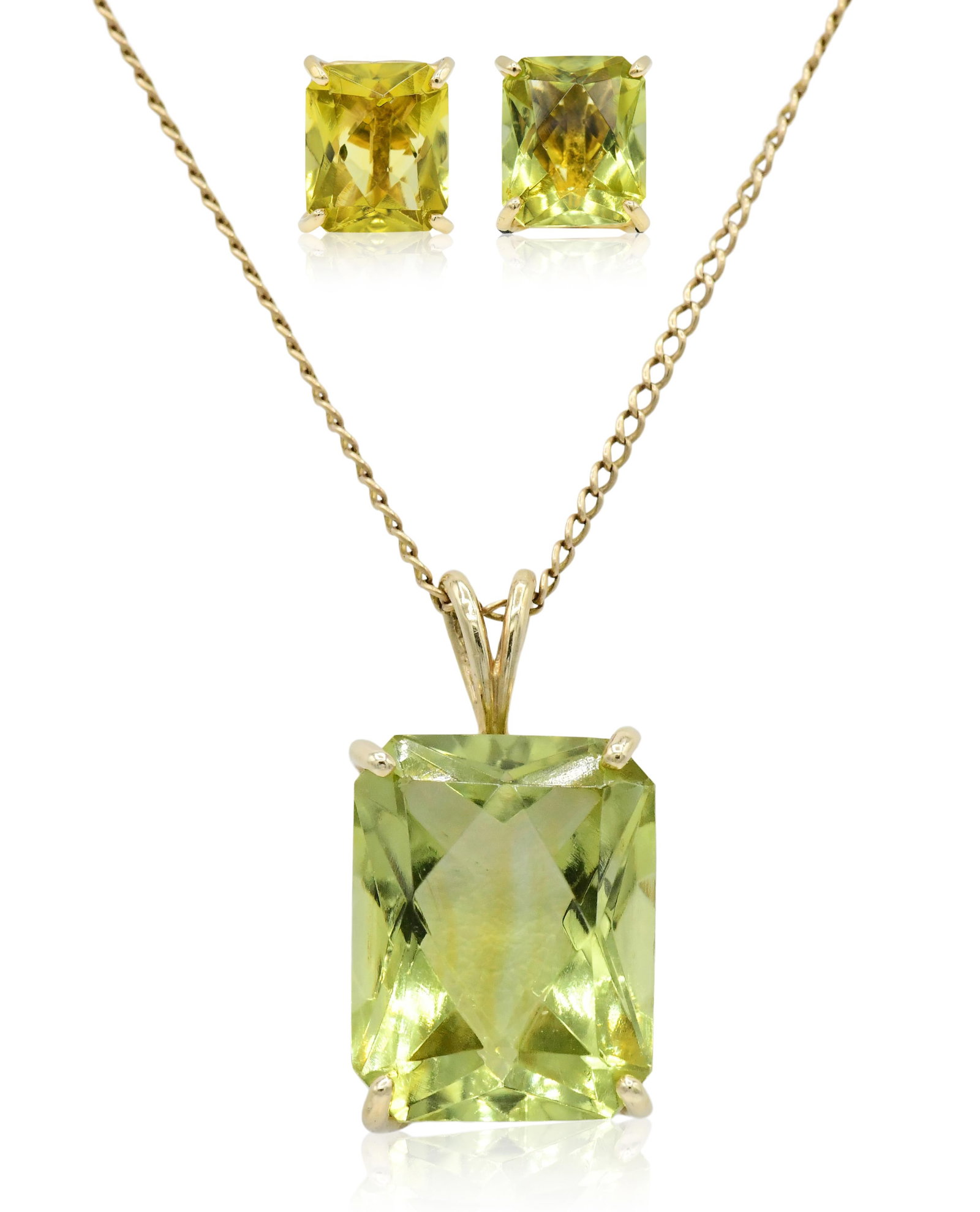 14K Yellow Gold & Peridot Demi Parure (1 of 1)