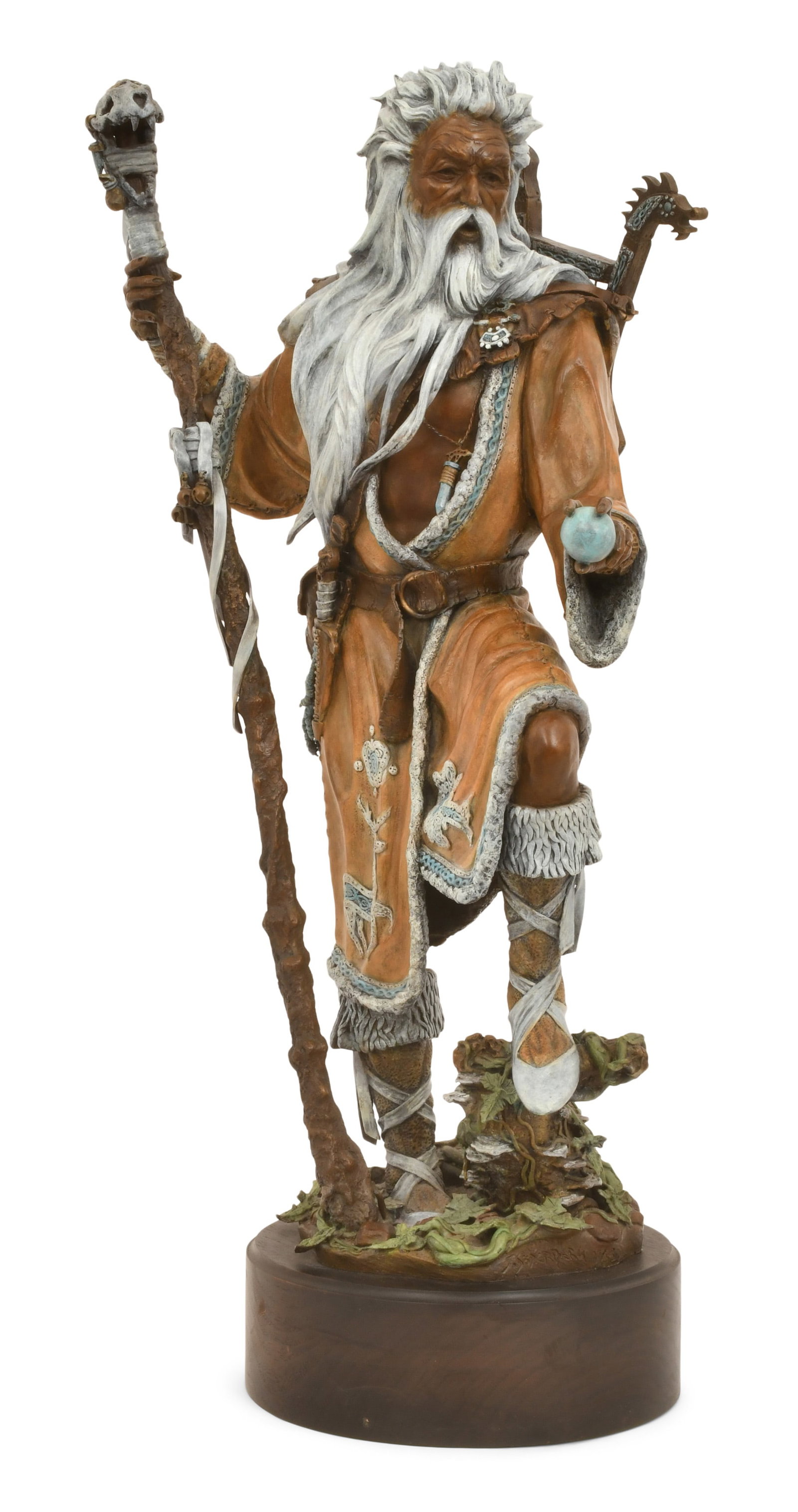 John Soderberg (American, b. 1950), "Merlin" Bronze Sculpture: John Soderberg (American, b. 1950) "Merlin" polychrome-painted bronze signed, numbered and dated 28 x 15 x 9 inches Provenance: Private Collection, Connecticut