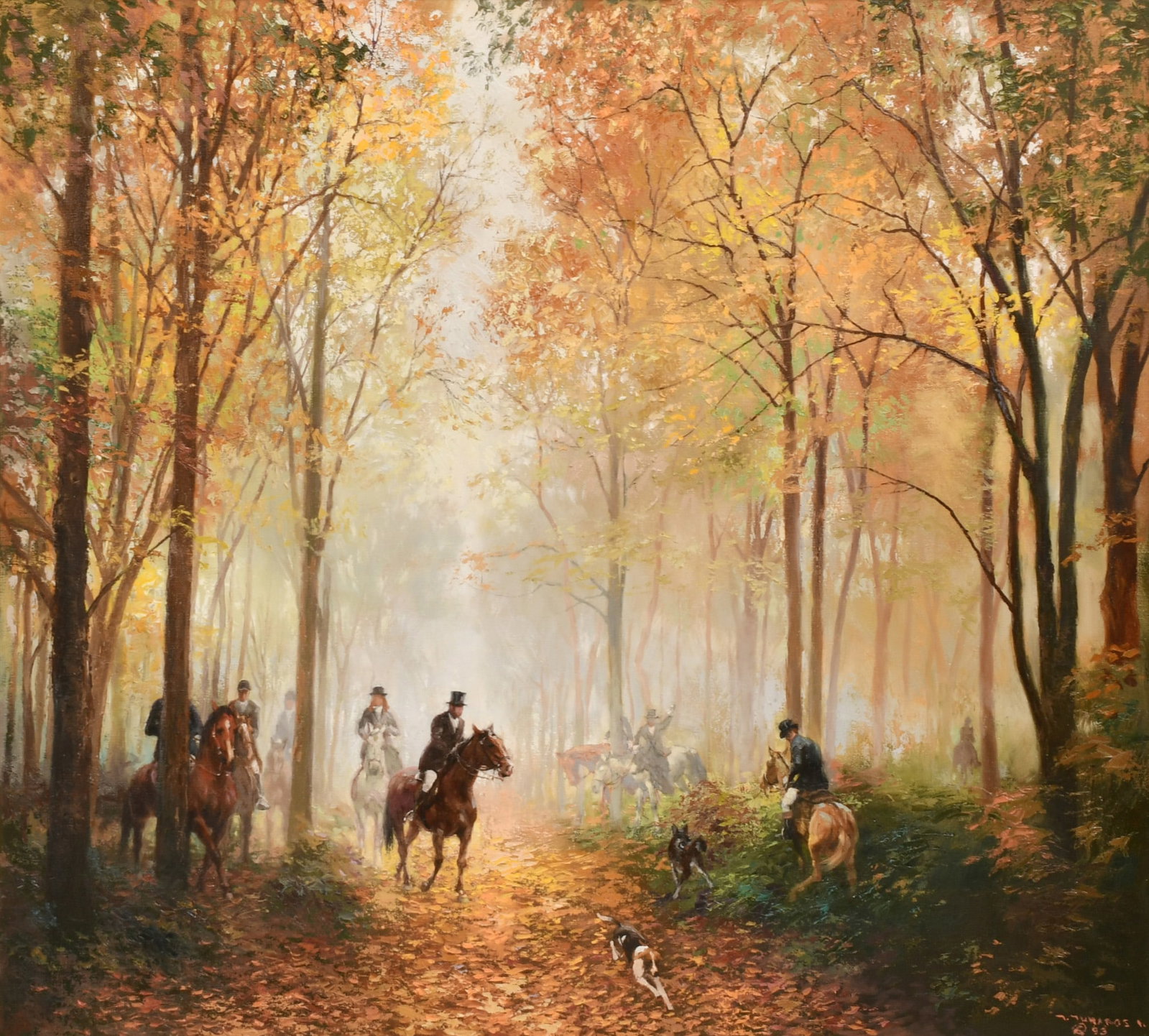 Stephen Juharos (Hungarian/American, 1913-2010), "Sunday Ride in Bois de Boulogne" (1 of 5)