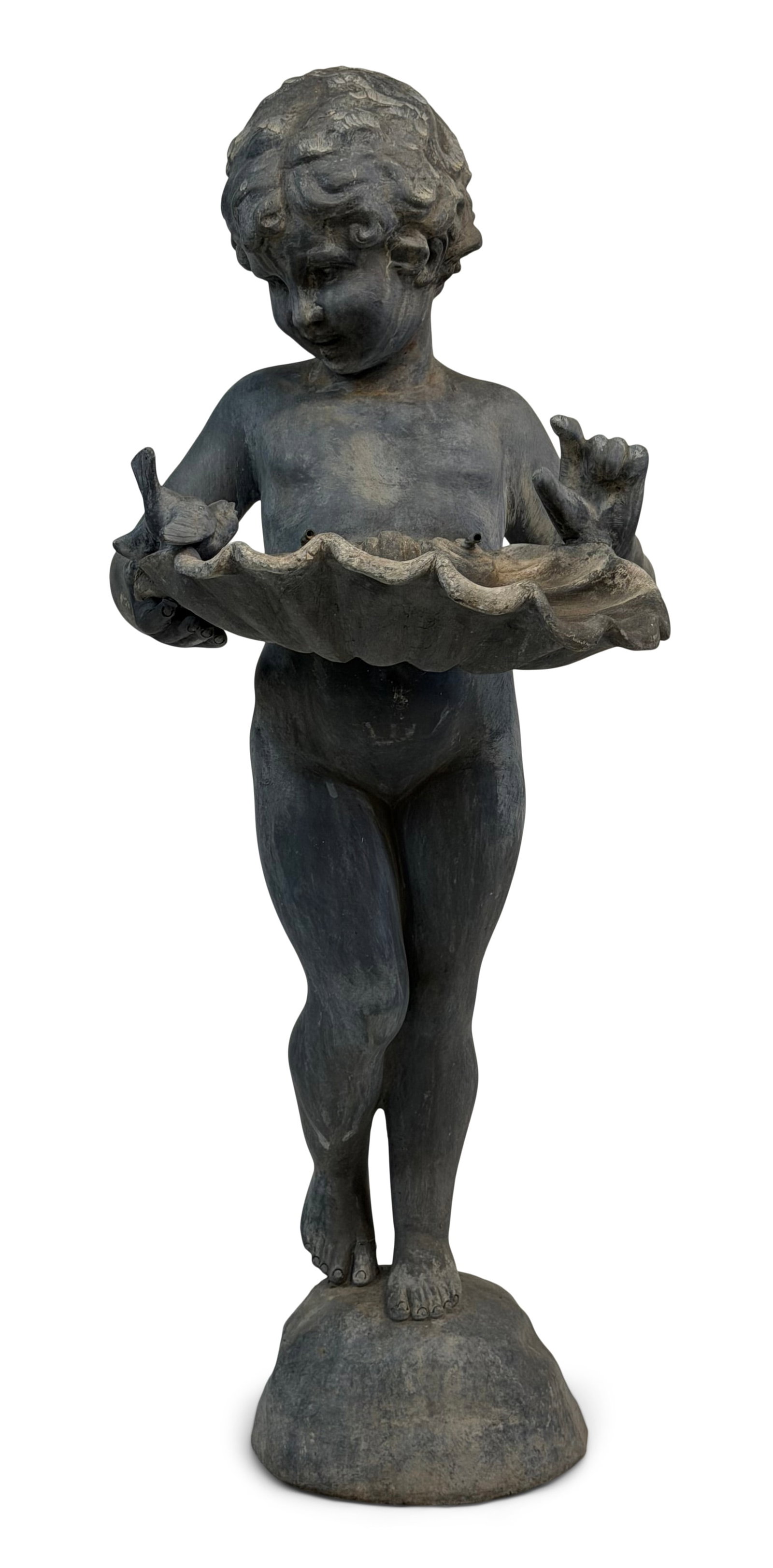 American Figural Lead Bird Bath Fountain, New York (1 of 1)