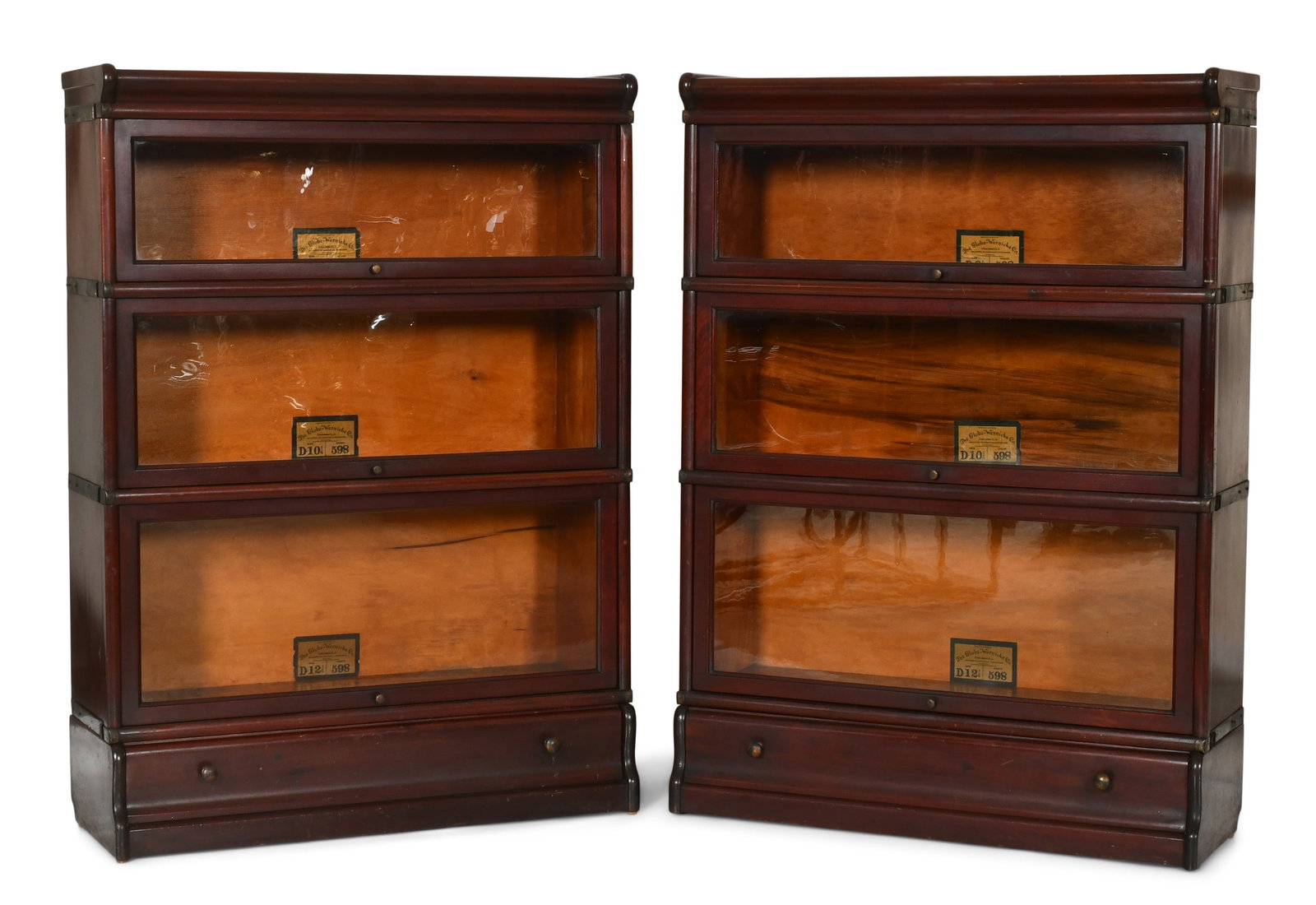 A Pair of Globe-Wernicke Co. Mahogany Barrister's Bookcases, Grade 598 (1 of 8)
