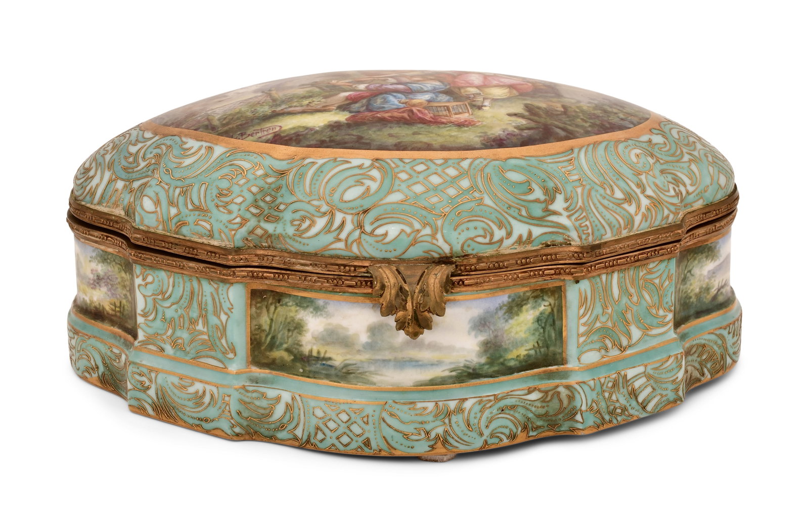 French Gilt Bronze-Mounted Porcelain Dresser Box (1 of 1)