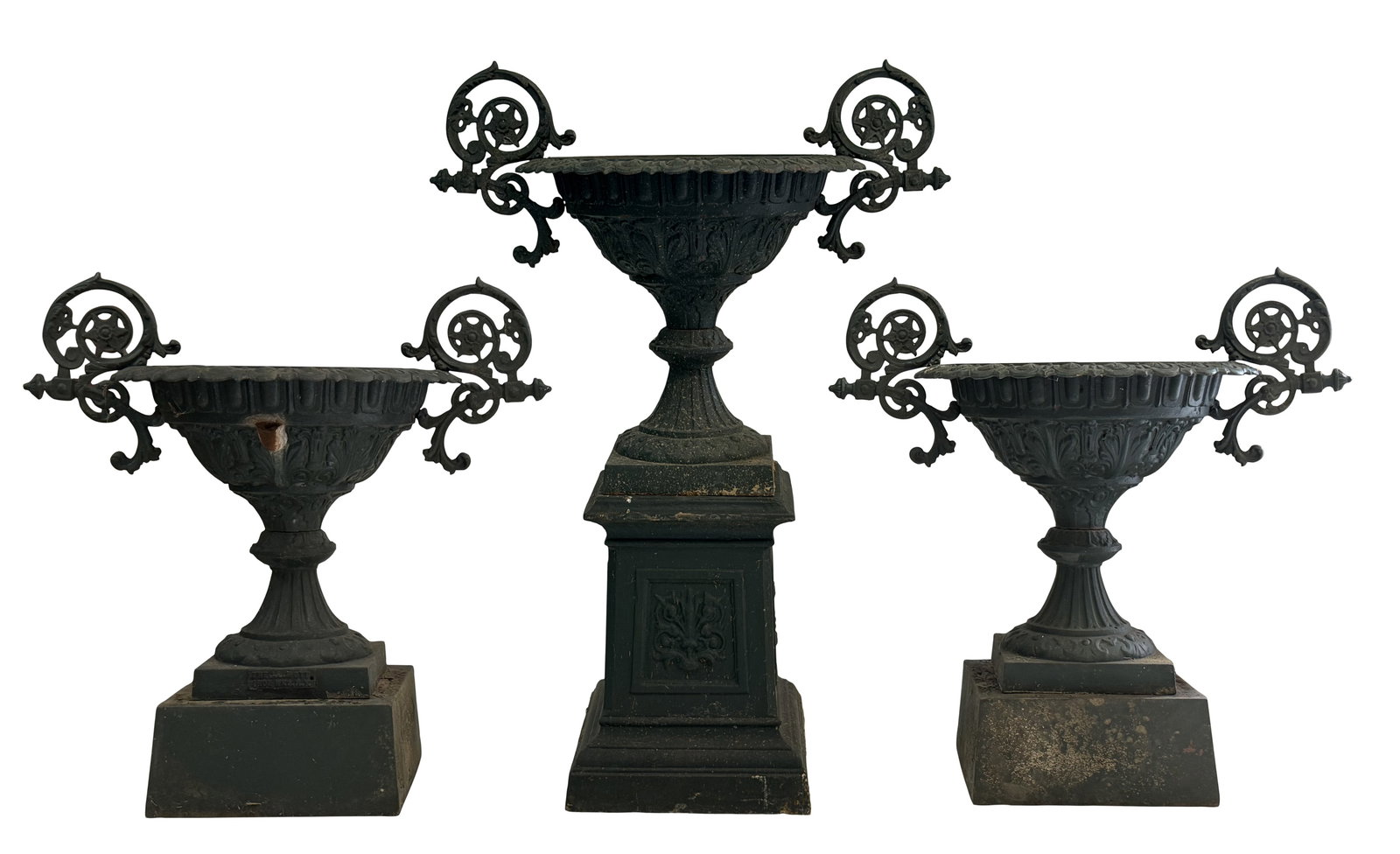 Three American Cast Iron Two-Handled Urns, J.L. Mott Iron Works, New York (1 of 1)