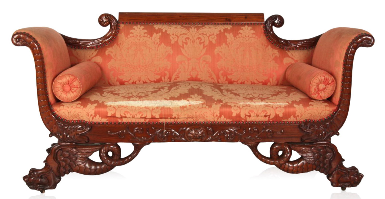 American Federal Mahogany Winged Griffin Sofa (1 of 1)