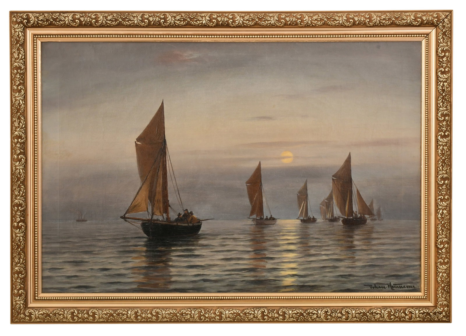 Johan Jens Neumann (Danish, 1860-1940), Seascape with Sailing Ships (1 of 4)