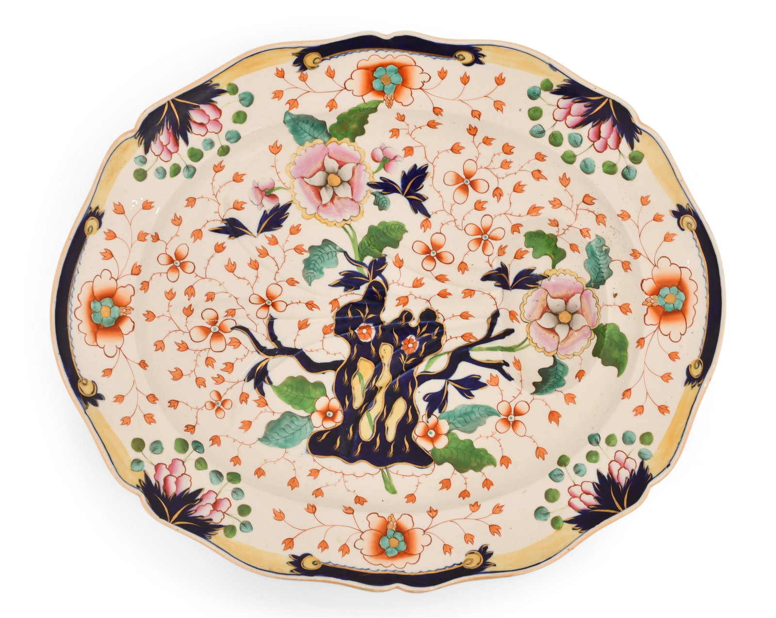 A Large English "Well-and-Tree" Earthenware Platter (1 of 1)