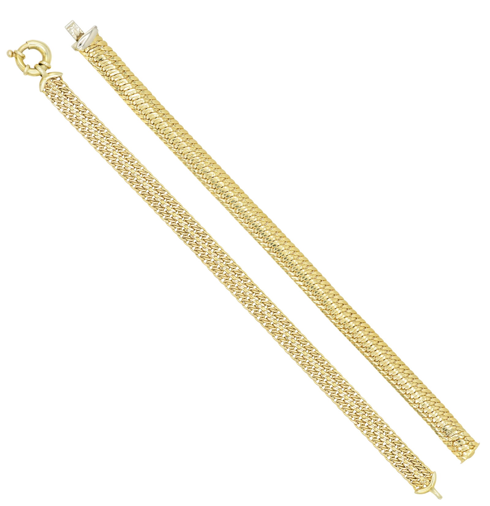 Two Yellow Gold Articulated Milor Italian Bracelets (1 of 2)
