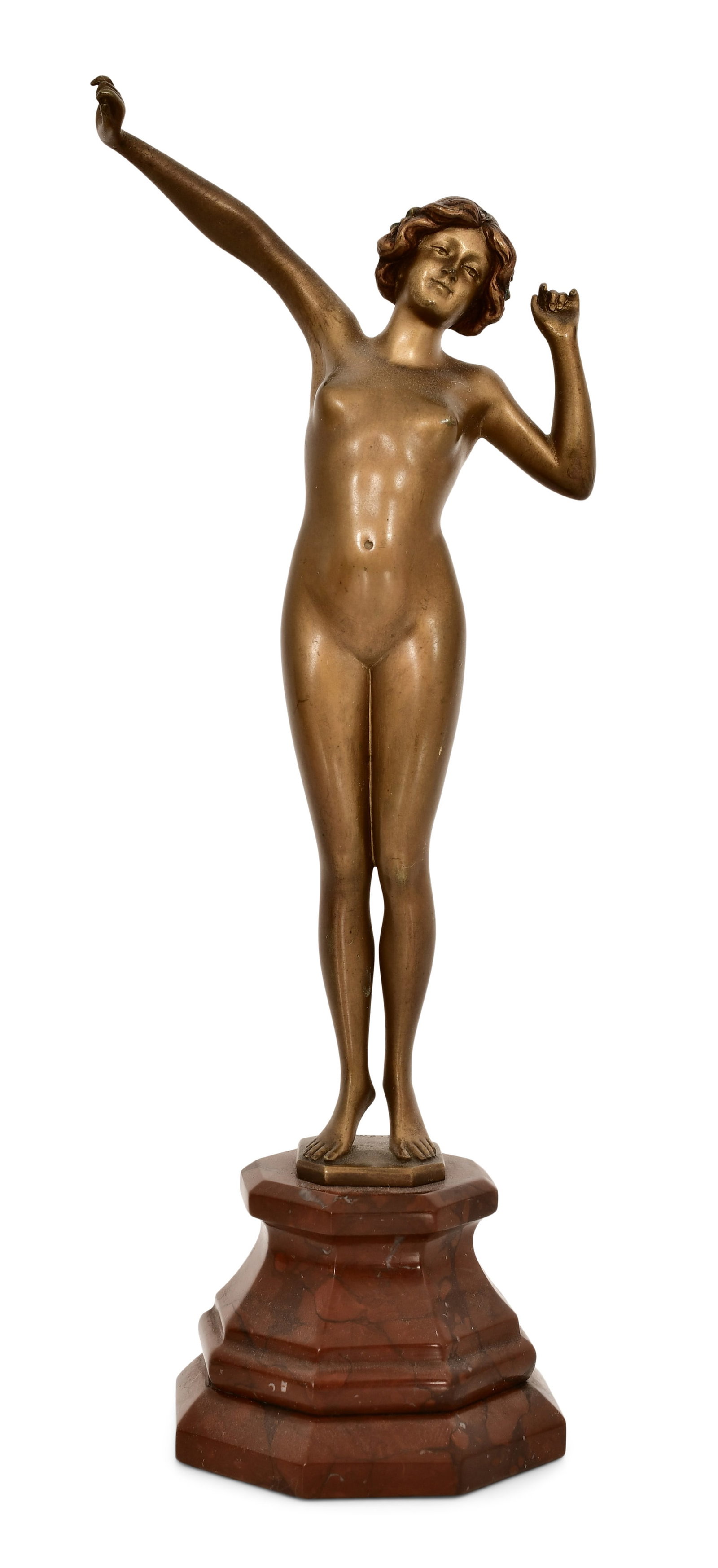 French Bronze Sculpture, "The Awakening": French Bronze Sculpture, "The Awakening" early 20th century marked "Legier, Fec." 9 x 3 1/2 x 2 1/2 inches Provenance: Property from an Important Northeast Collection