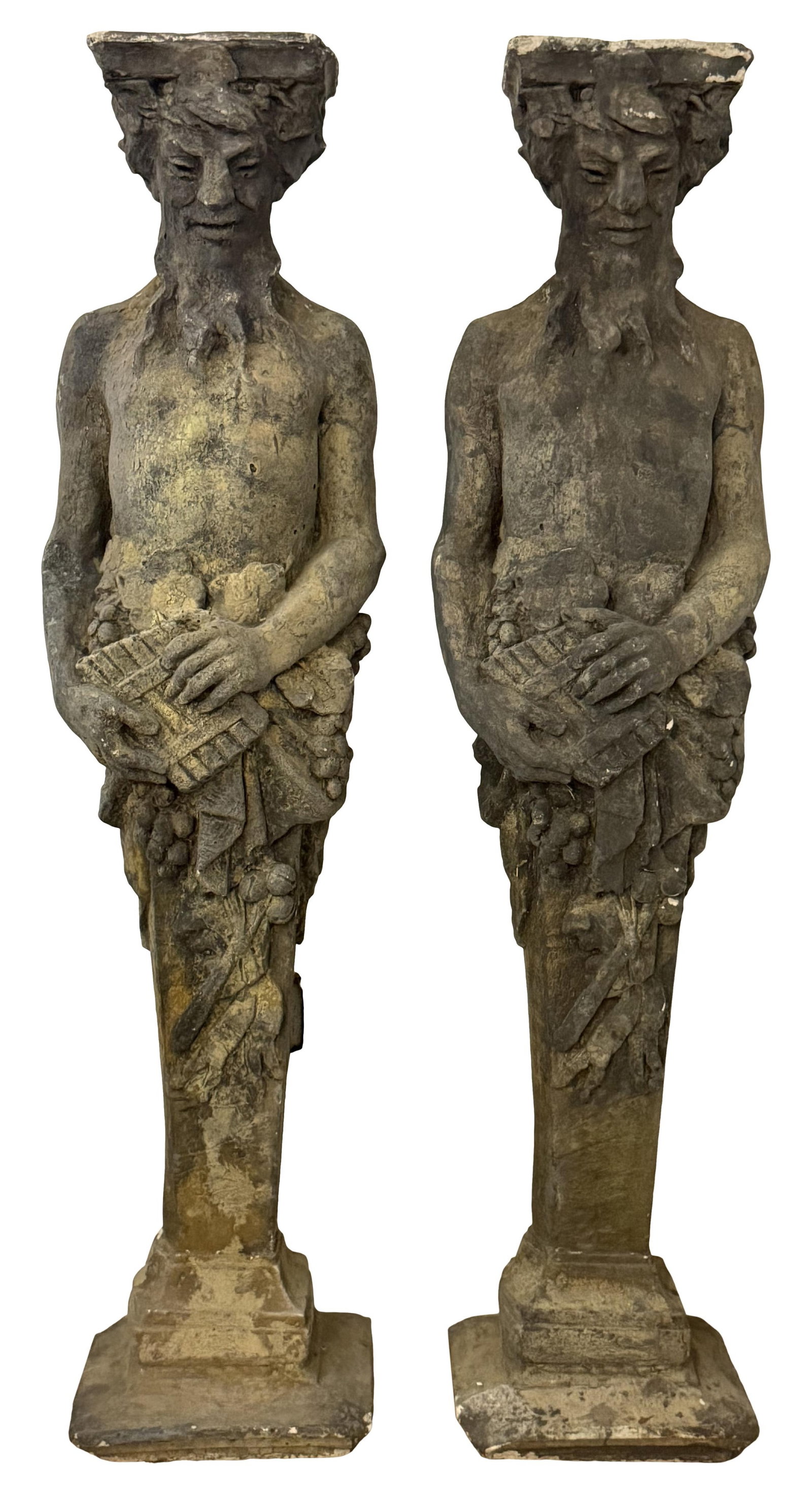 A Pair of Cast Stone Caryatid Garden Statues (1 of 6)