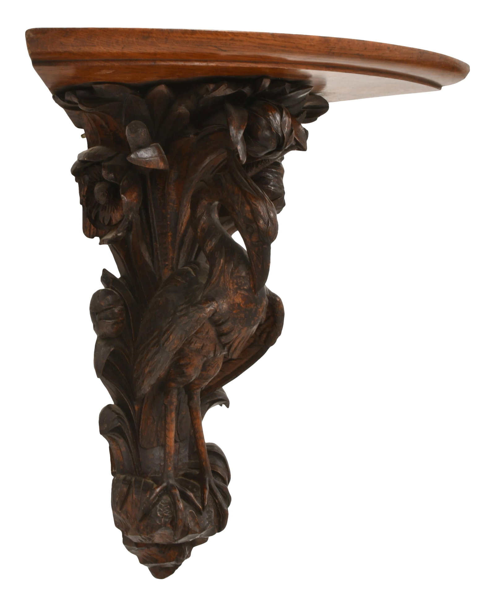 Black Forest Carved Stork Corner Shelf (1 of 6)