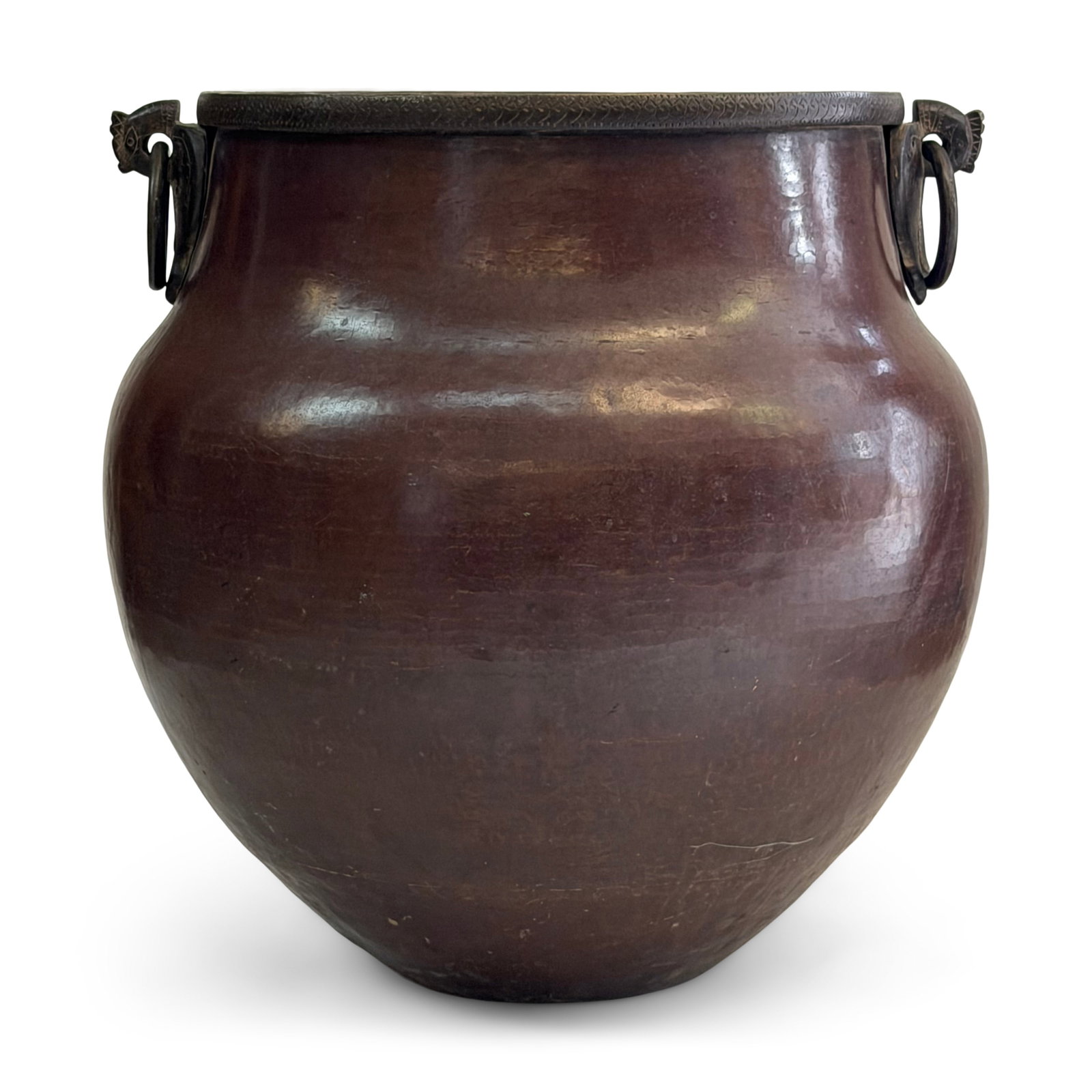 A Large Asian Bronze Two-Handled Vase (1 of 1)