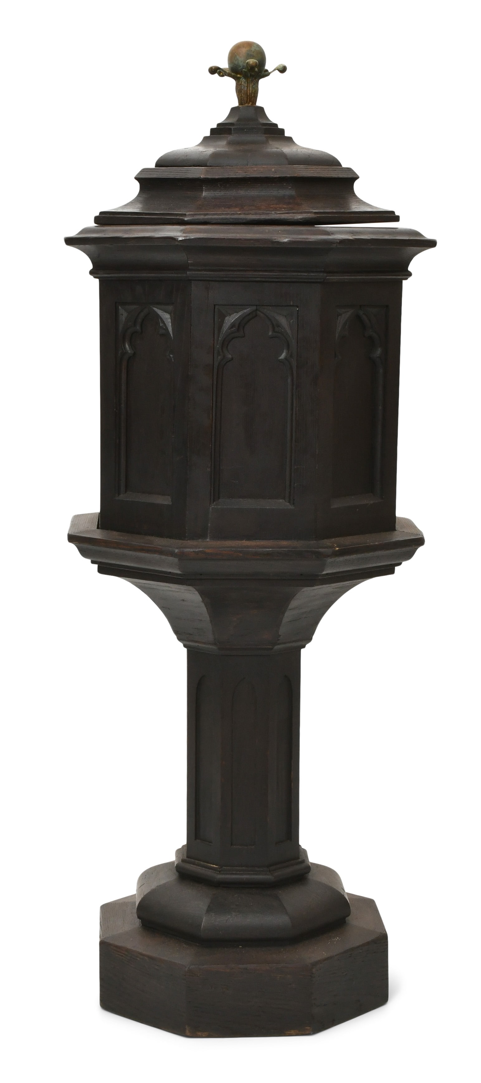 Gothic Revival Oak Cellarette: Gothic Revival Oak Cellarette late 19th century 47 1/2 x 17 x 17 inches Provenance: Private Collection, Pennsylvania