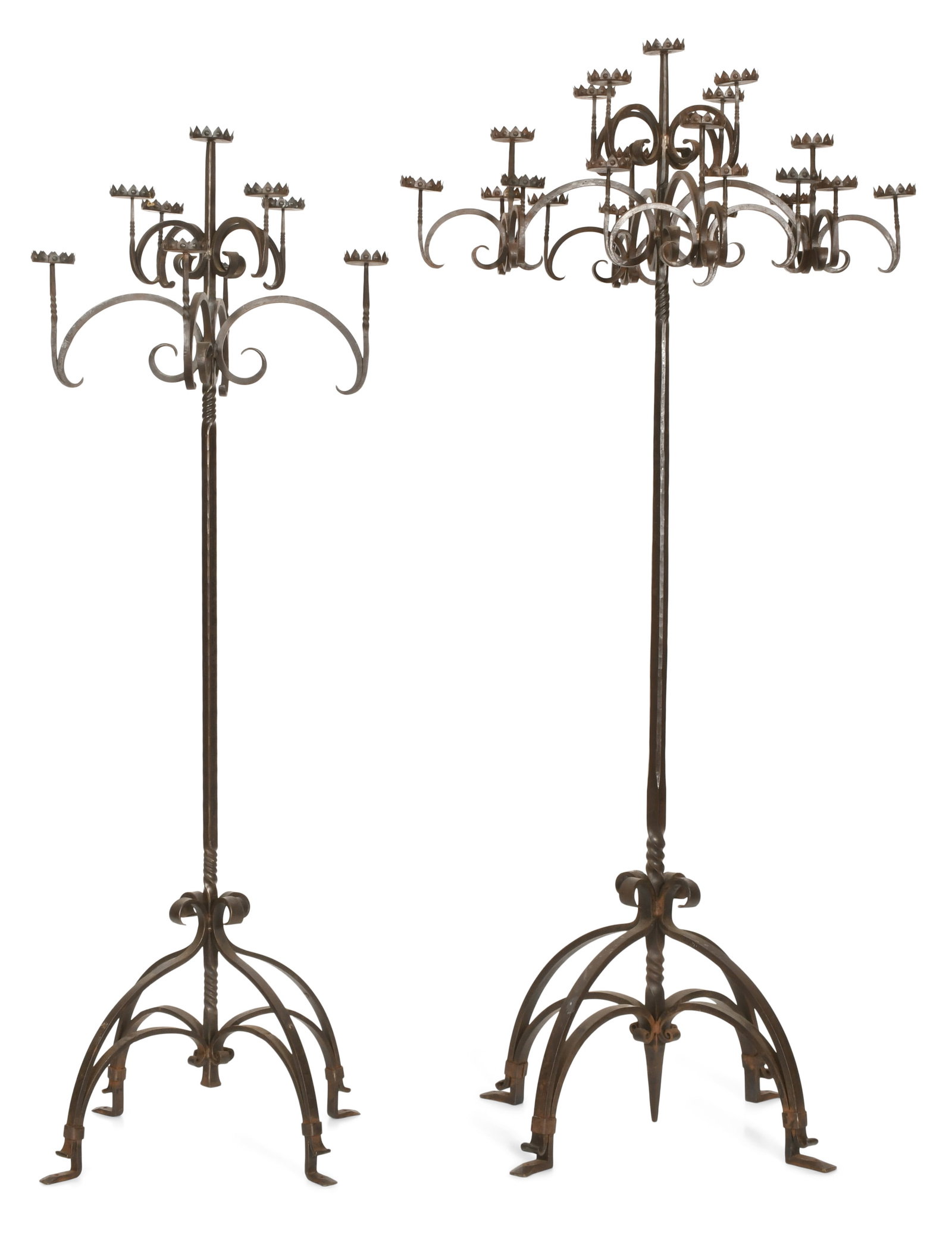 Two Large Wrought Iron Floor Candelabras (1 of 5)