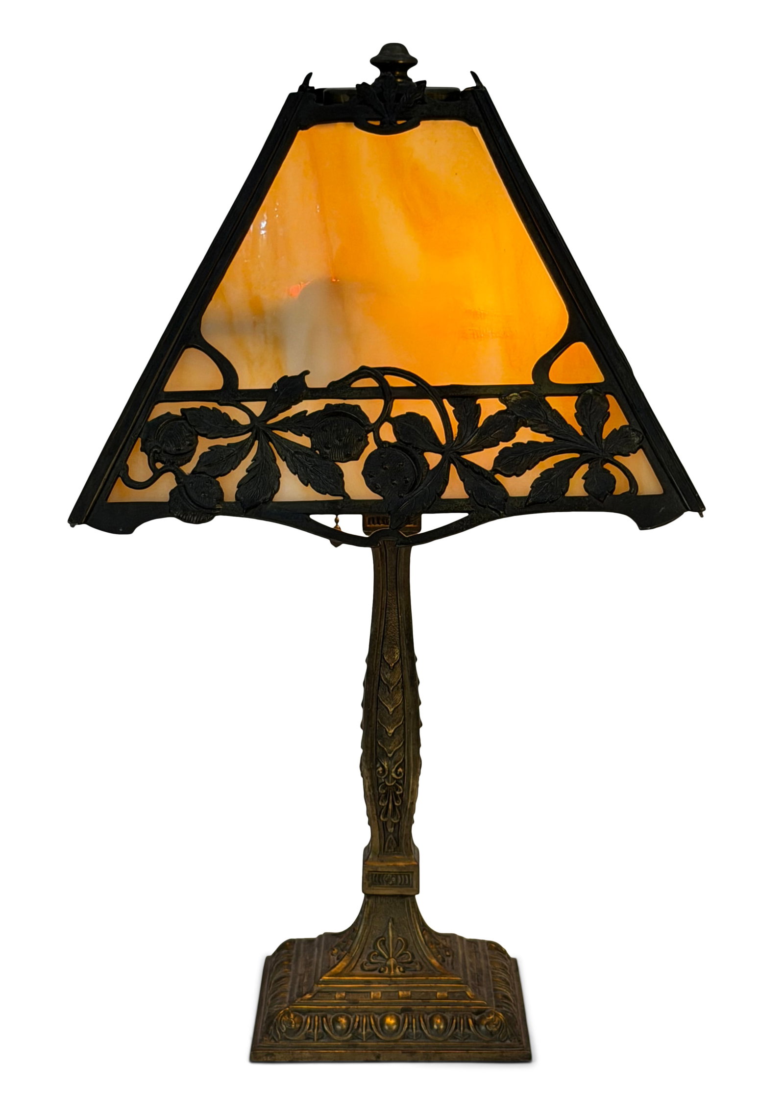 American Overlay Slag Glass Table Lamp (1 of 1)