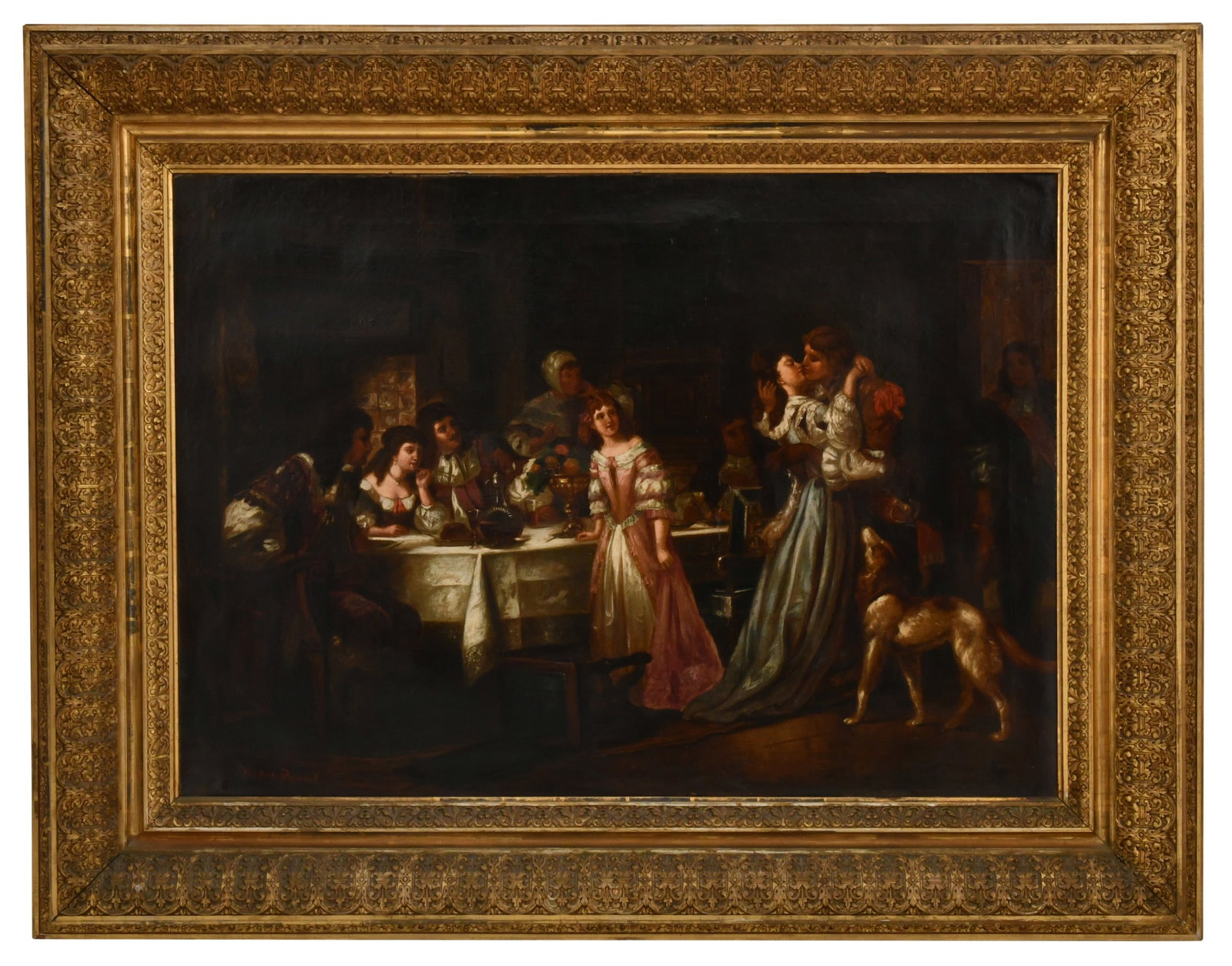Victor Preault, Interior Scene, Oil on Canvas, 19th Century (1 of 1)
