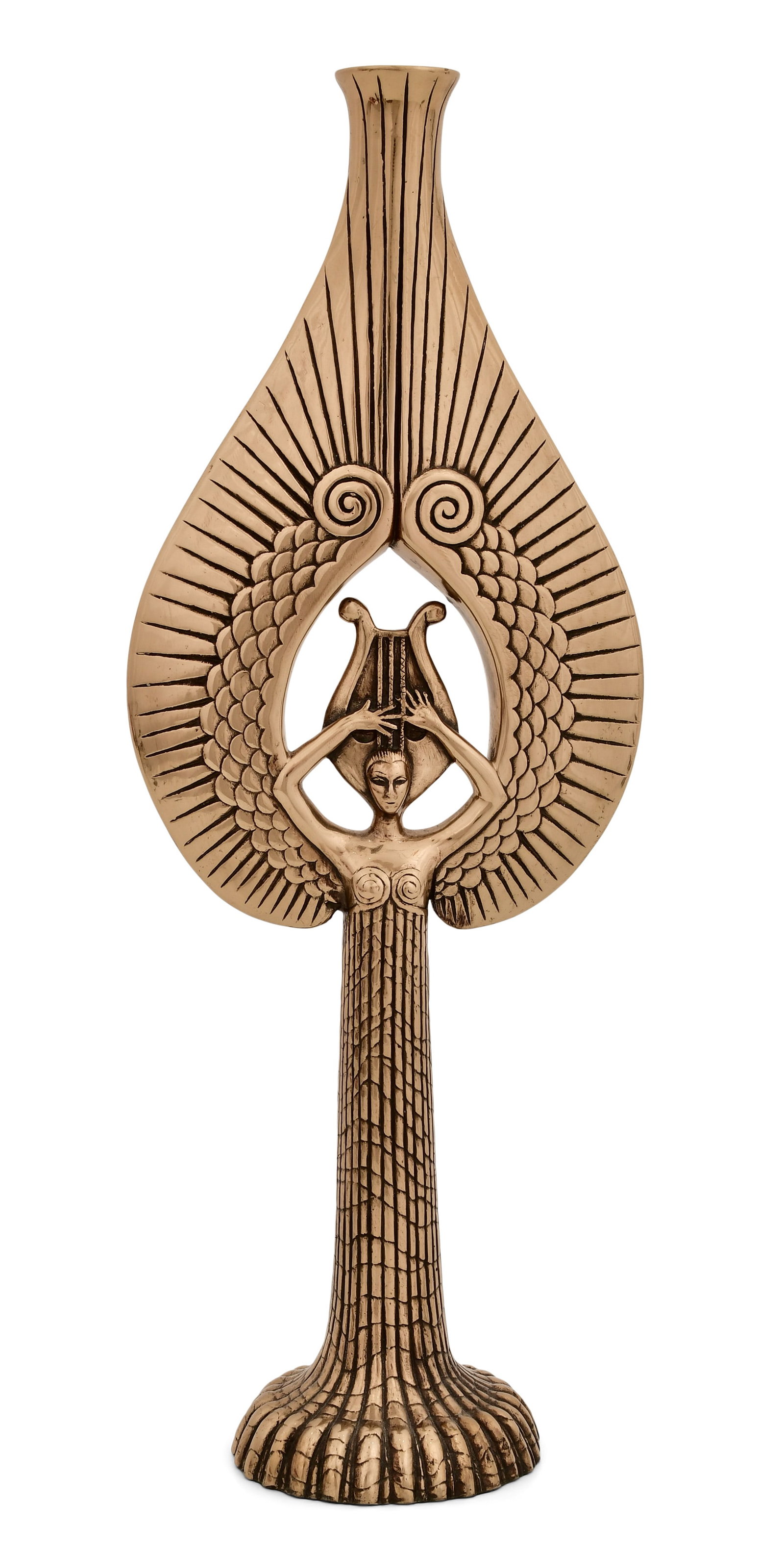 Erté (Russian/French, 1892-1990), "Angel": Erté (Romain de Tirtoff) (Russian/French, 1892-1990) "Angel" gilt bronze signed "Erté" and stamped "99/250, M, C, Con-Kerf.A., 1985" 14 3/4 x 5 1/2 x 3 3/4 inches Provenance: Private Collect