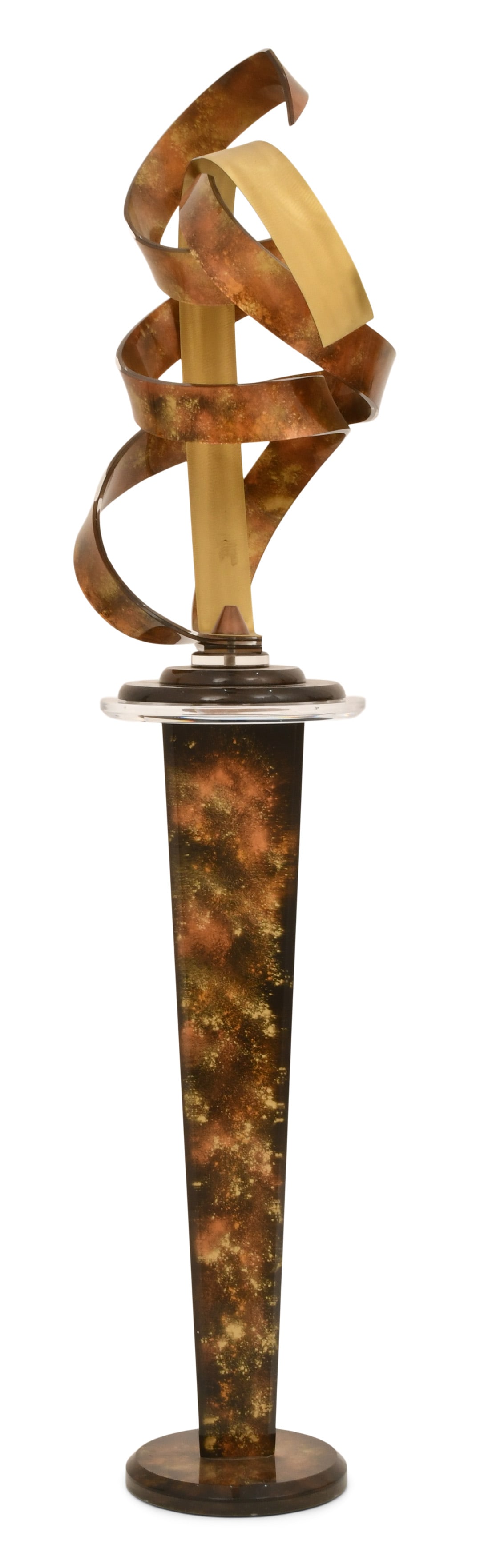 Shlomi Haziza (Israeli/American, b. 1969), Sculpture & Pedestal: Shlomi Haziza (Israeli/American, b. 1969) Sculpture & Pedestal lucite, metal signed with label "Haziza" 75 1/2 x 20 inches (total) Provenance: Private Collection, Massachusetts