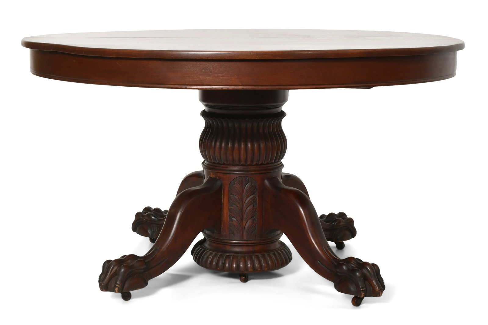 American Carved Mahogany Dining Table with Claw Feet (1 of 4)