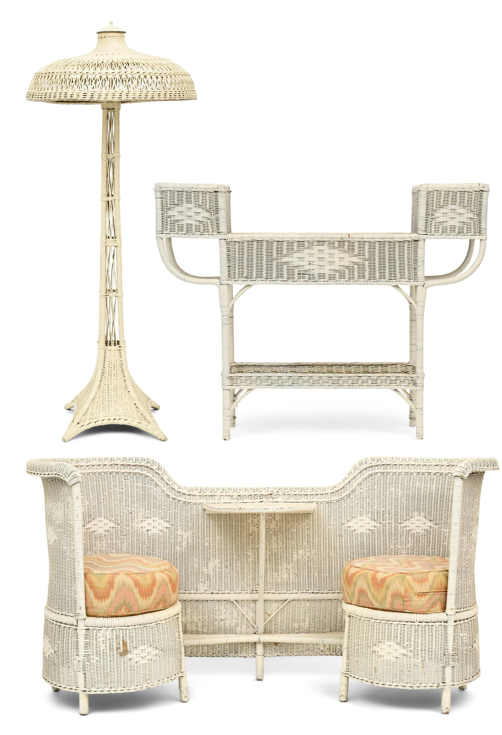 American Wicker Floor Lamp, Breakfast Nook and Planter (1 of 1)