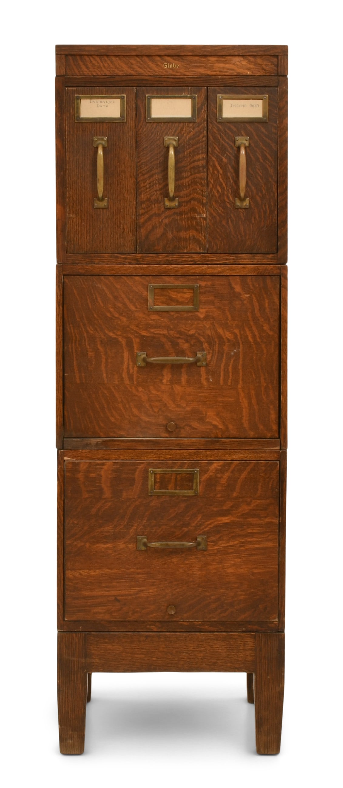 Globe Oak Stacking File Cabinet - 2