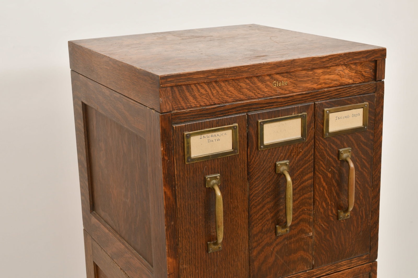Globe Oak Stacking File Cabinet - 4