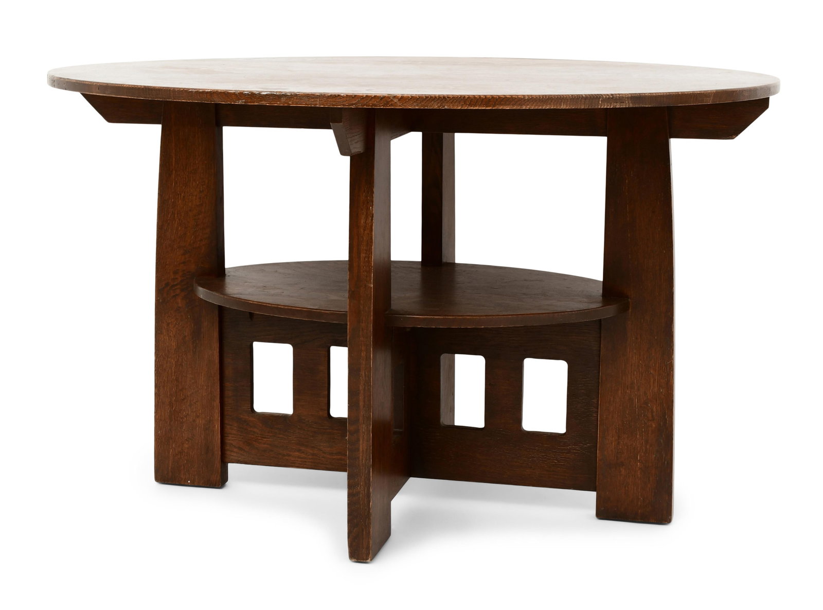 After Charles Limbert (1854-1923), Double Oval Library Table (1 of 6)